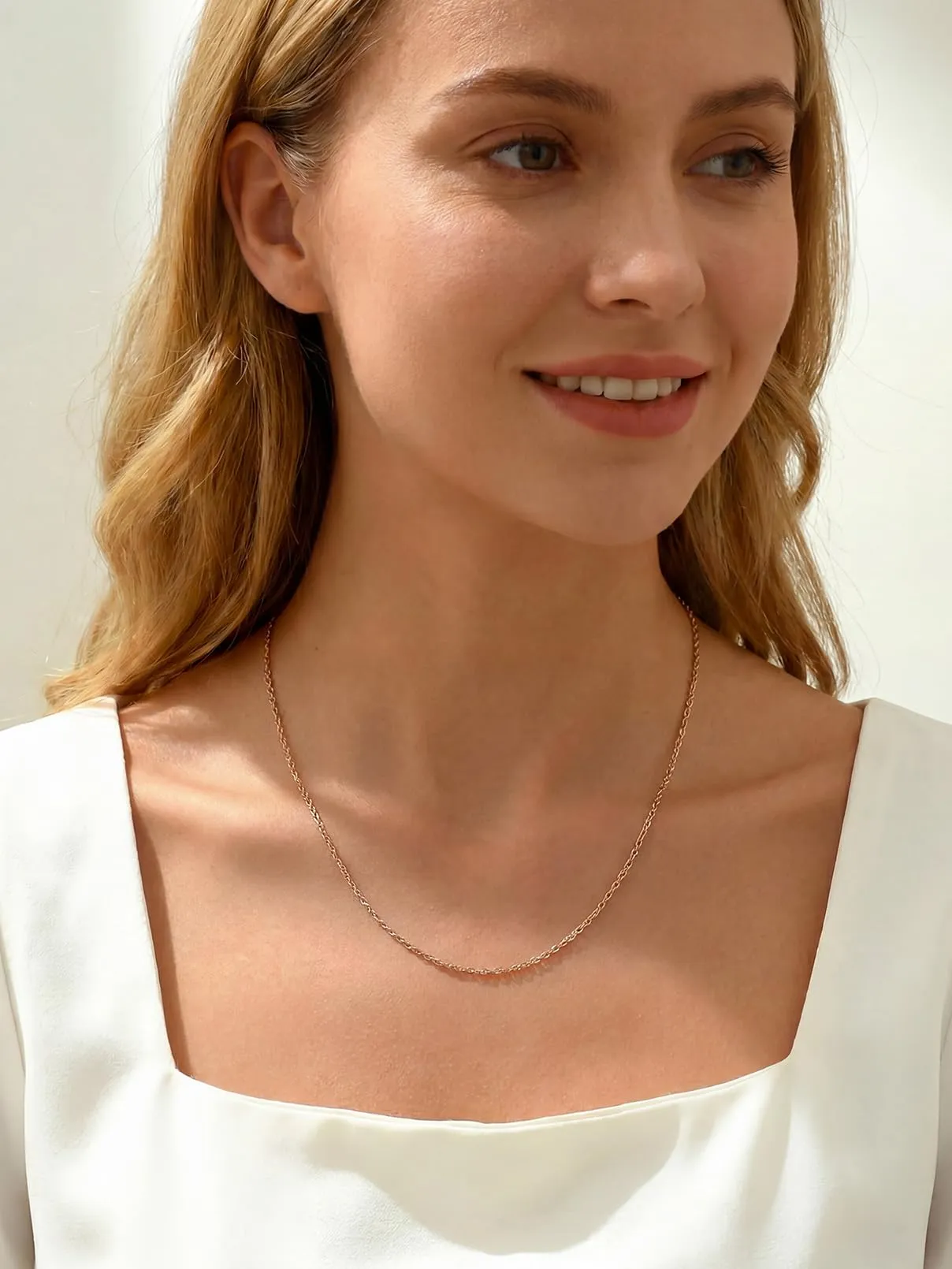 FaithHeart Collana Catenina in Acciaio Inossidabile 2mm Oro, 45cm - immagine 4
