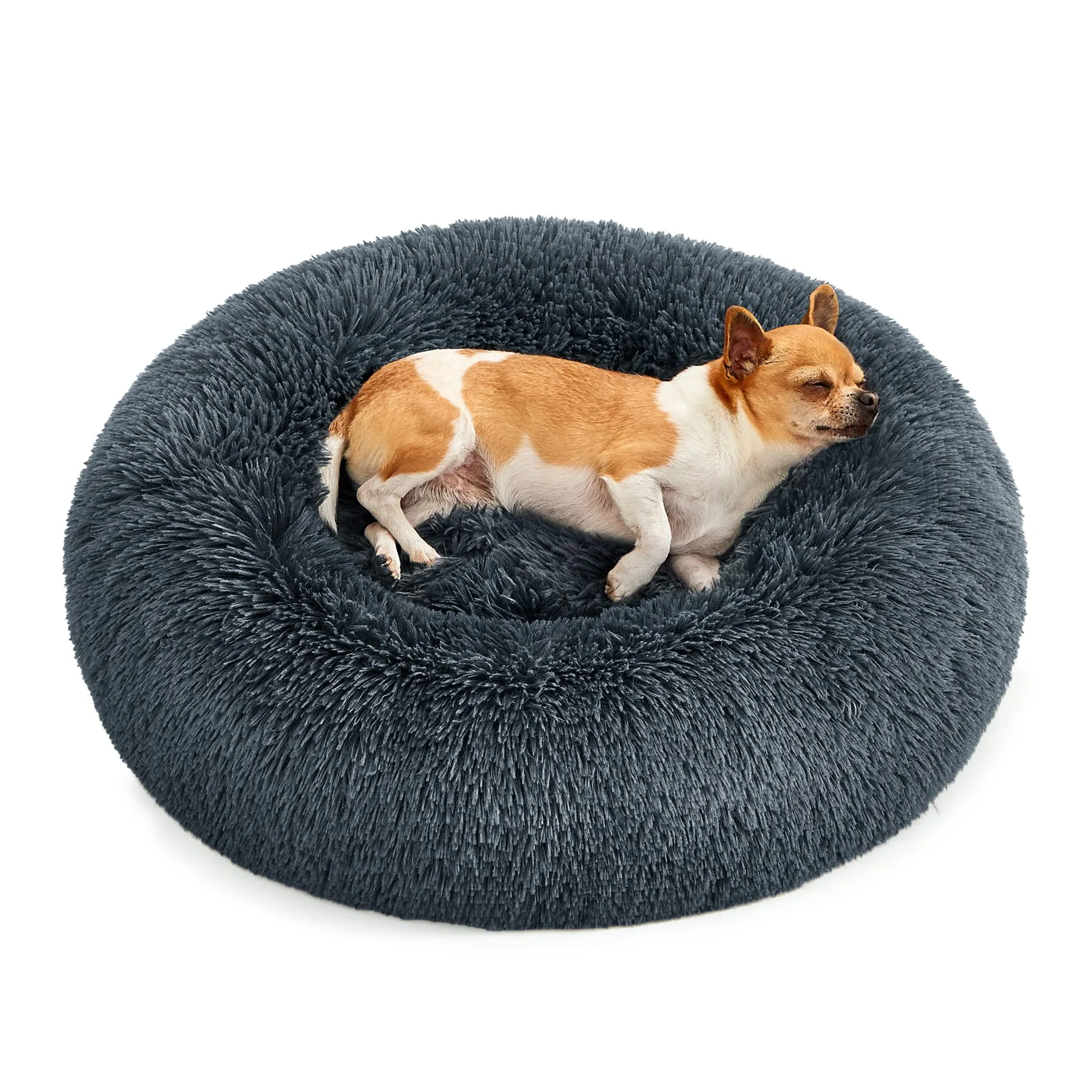 Feandrea Cuccia per Cani a Ciambella, Cuscino Sfoderabile e Lavabile, Grigio Scuro, Diametro 60 cm, PGW038G02 - immagine 1