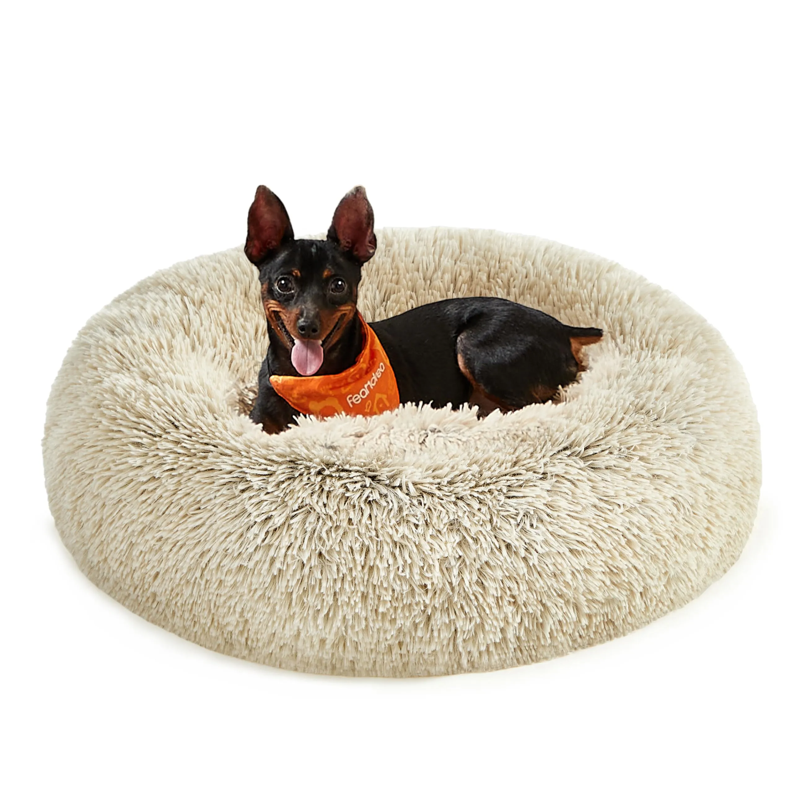 Feandrea Cuccia per Cani a Ciambella, Cuscino Sfoderabile e Lavabile, Diametro 60 cm, Cachi Ombré PGW038S01 - immagine 1