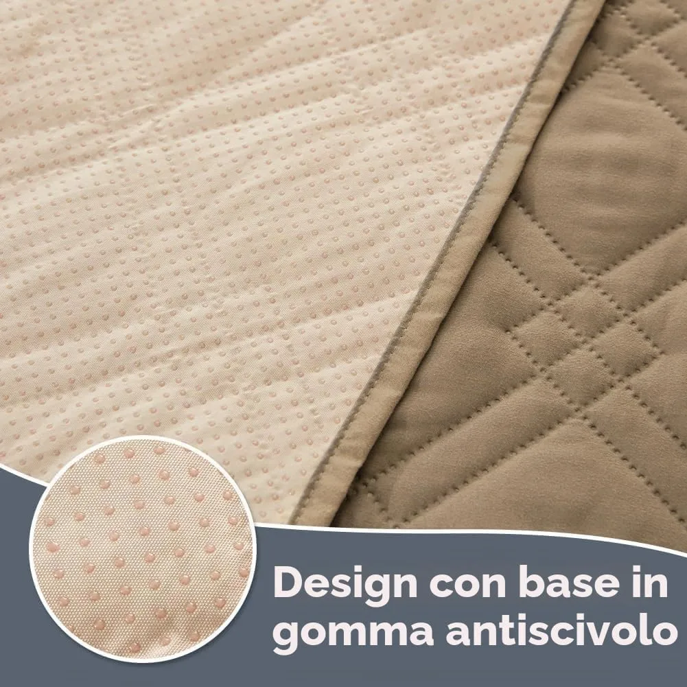 DUJUIKE Copridivano Impermeabile con Fondo Antiscivolo per Cani e Bambini, 208 x 208 cm, Cammello - immagine 4