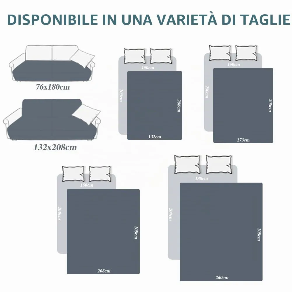 DUJUIKE Copridivano Impermeabile con Fondo Antiscivolo per Cani e Bambini, 208 x 208 cm, Cammello - immagine 6