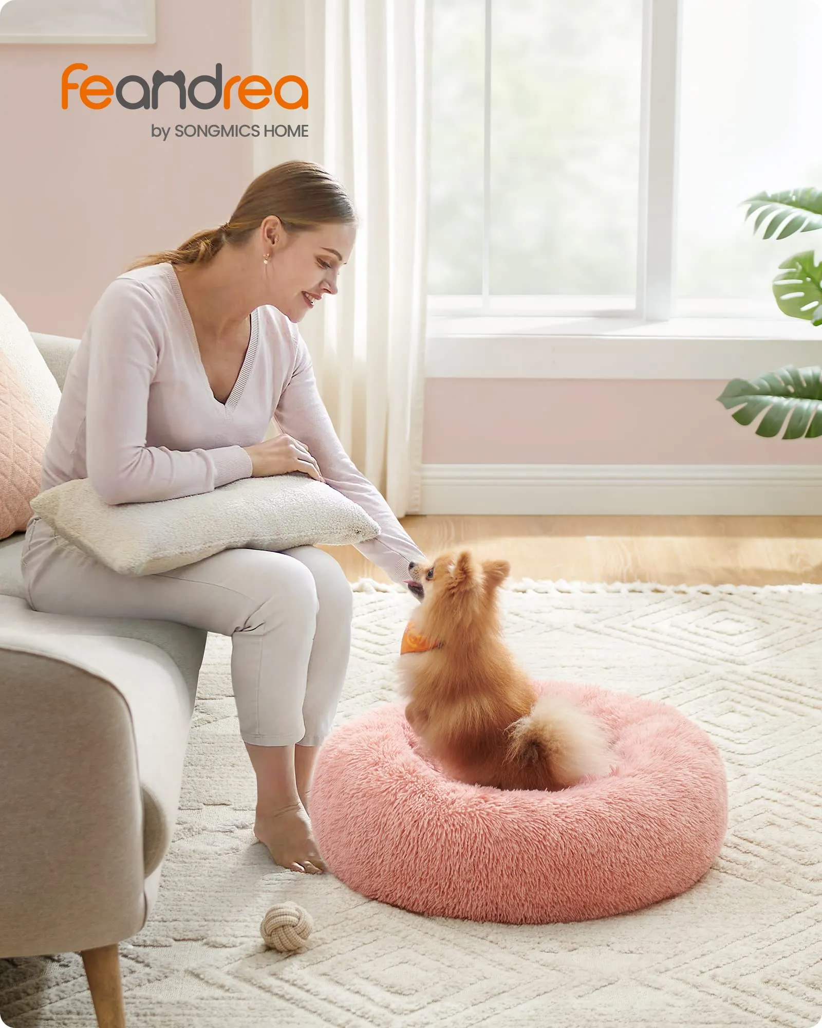 Feandrea Cuccia Cane a Ciambella Sfoderabile, Diametro 60 cm - immagine 2