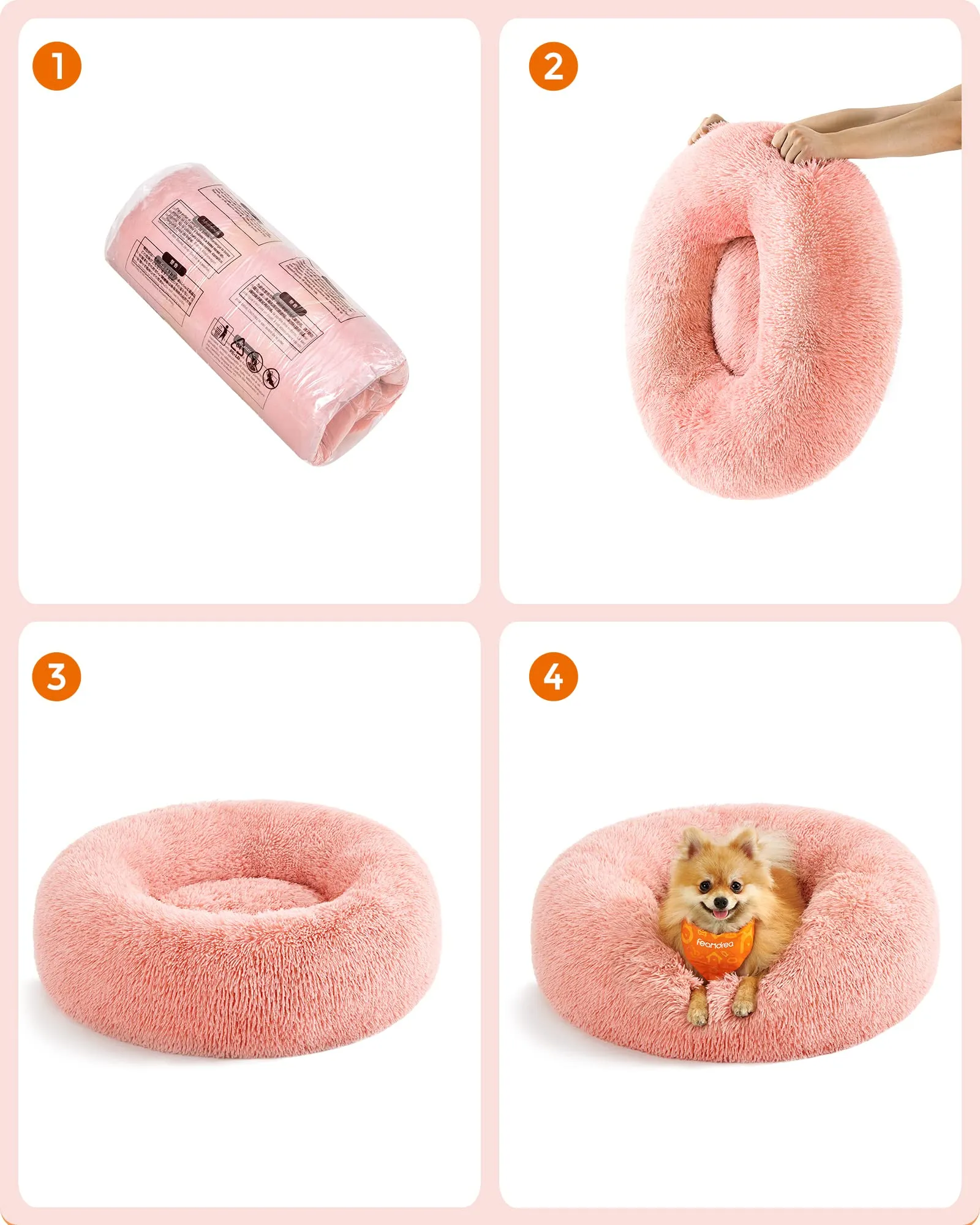 Feandrea Cuccia Cane a Ciambella Sfoderabile, Diametro 60 cm - immagine 8
