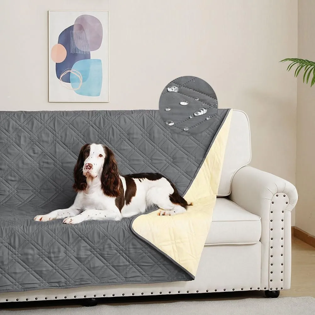 DUJUIKE Copridivano Impermeabile Antiscivolo per Cani e Bambini, 208 x 208 cm, Grigio - immagine 2