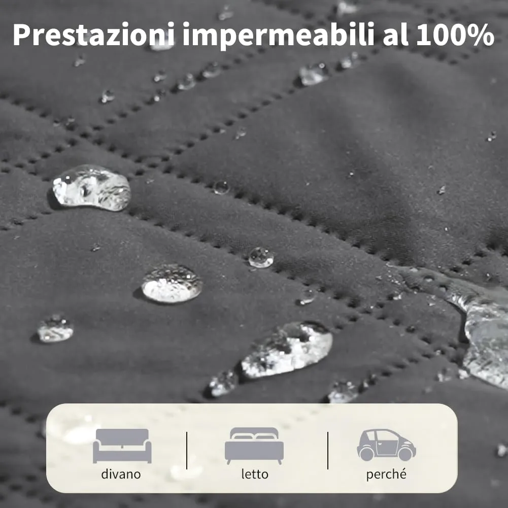 DUJUIKE Copridivano Impermeabile Antiscivolo per Cani e Bambini, 208 x 208 cm, Grigio - immagine 3