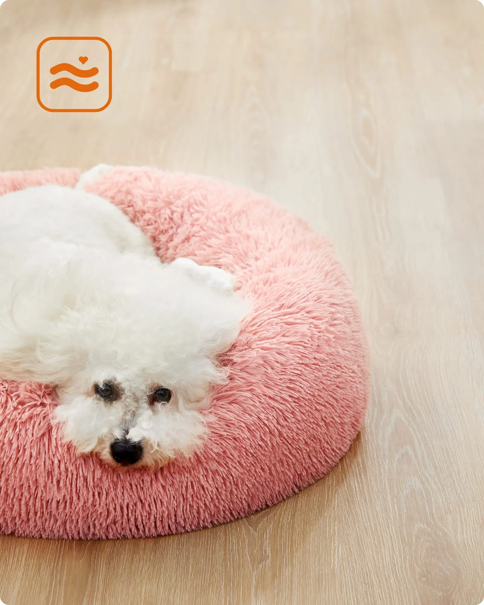 Feandrea Cuccia Cane a Ciambella in Peluche, Diametro 70 cm - immagine 3
