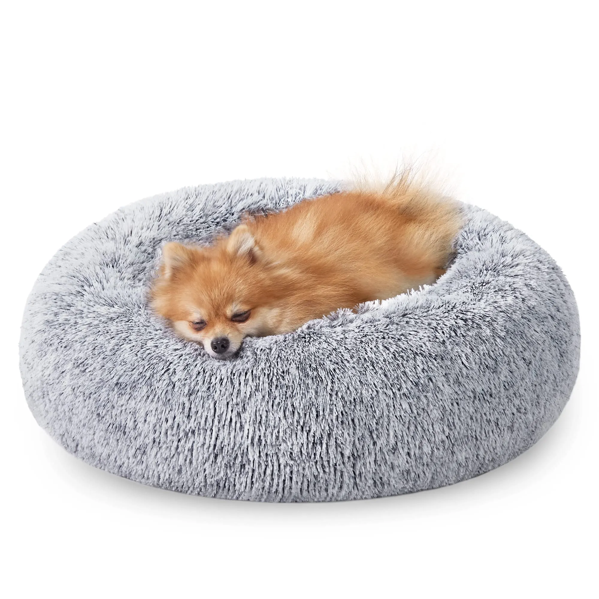 Feandrea Cuccia per Cani a Ciambella, Cuscino Sfoderabile e Lavabile, Grigio Ombré, Diametro 60 cm, PGW038G01 - immagine 1