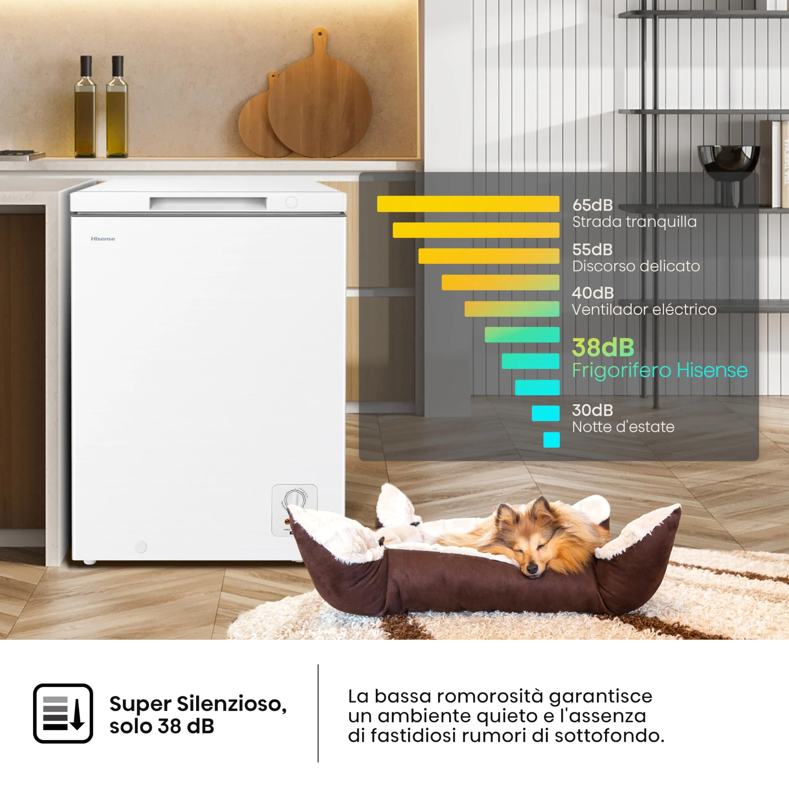 Hisense HCF100E Congelatore a Pozzetto 97 Litri, Bianco - immagine 5