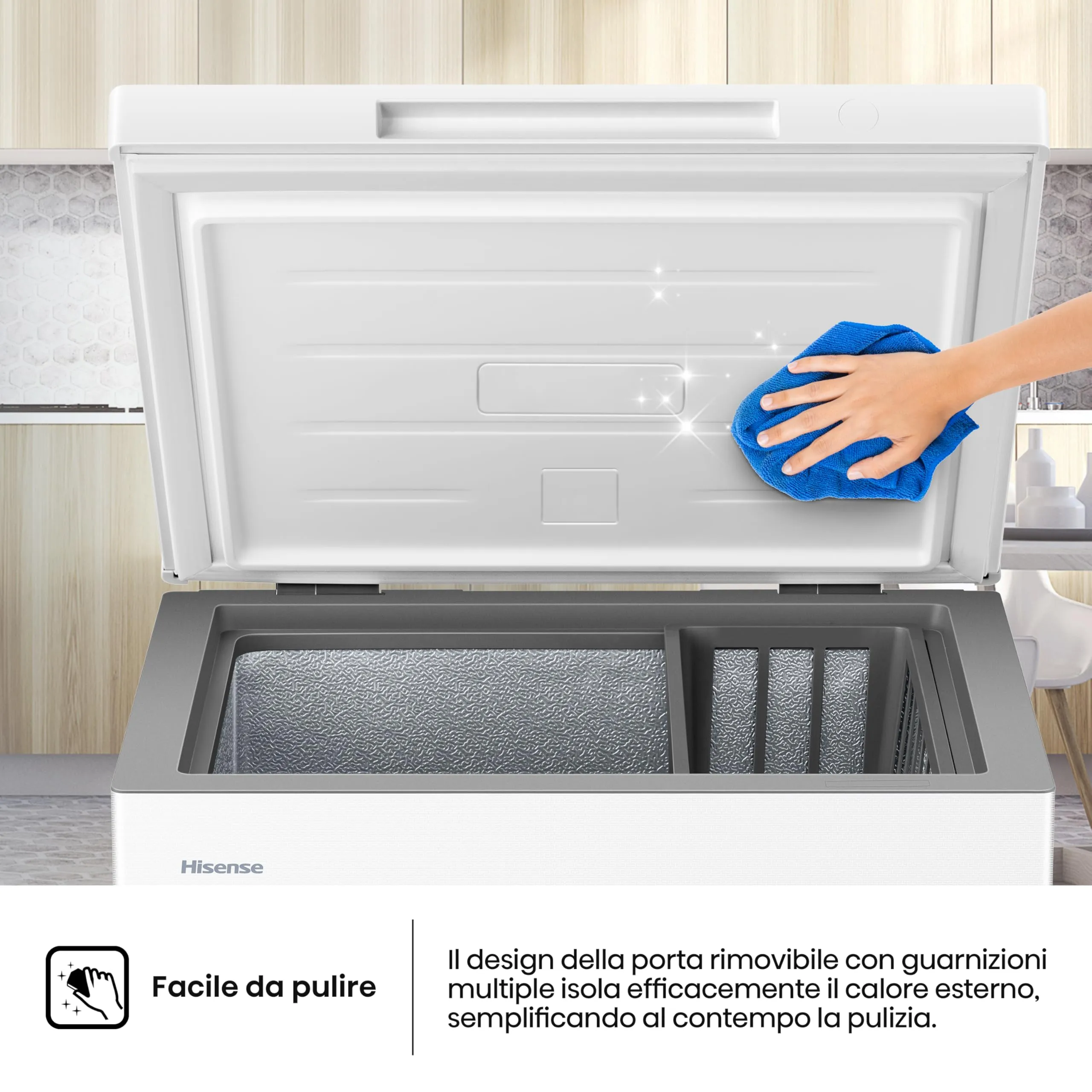 Hisense HCF100E Congelatore a Pozzetto 97 Litri, Bianco - immagine 7