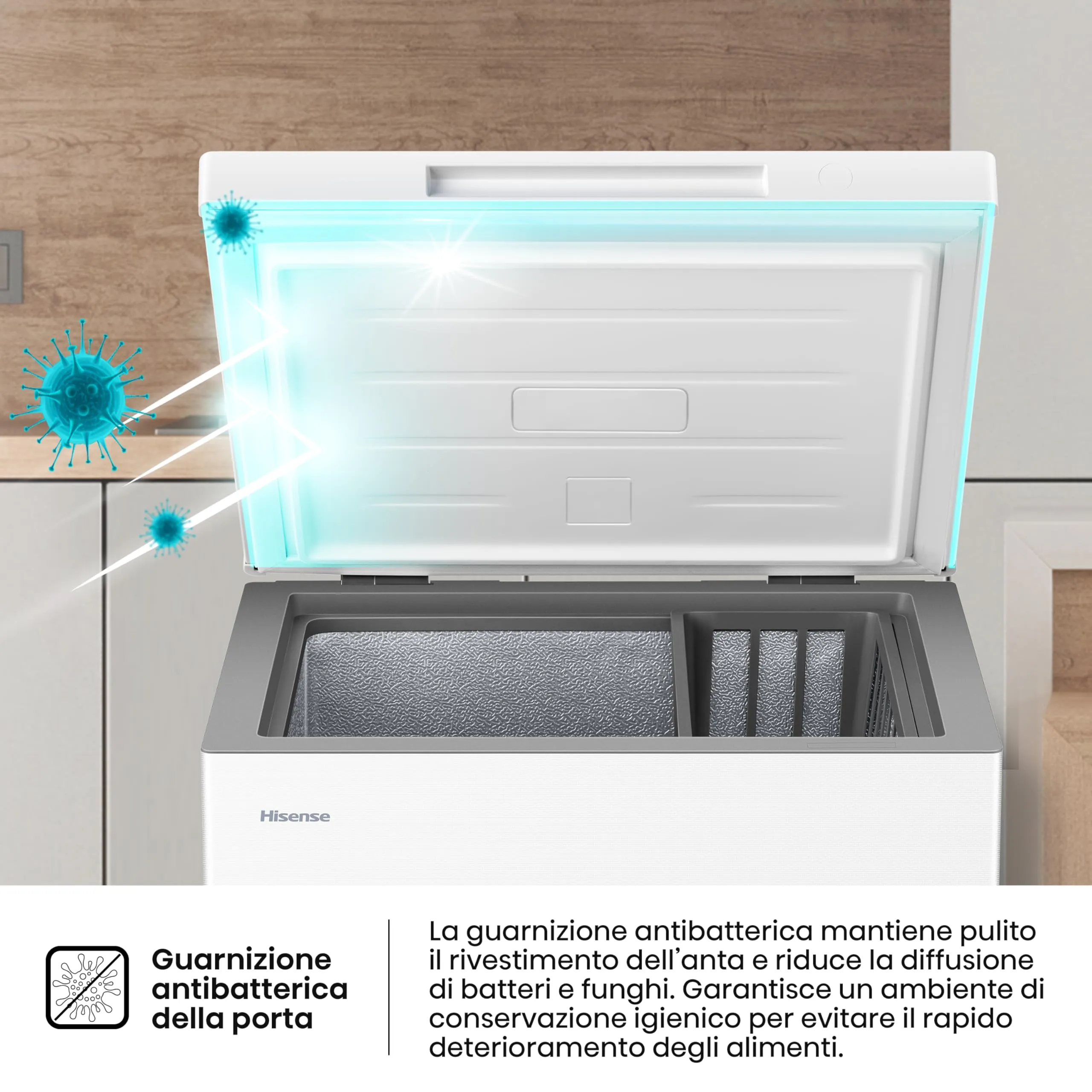 Hisense HCF100E Congelatore a Pozzetto 97 Litri, Bianco - immagine 8