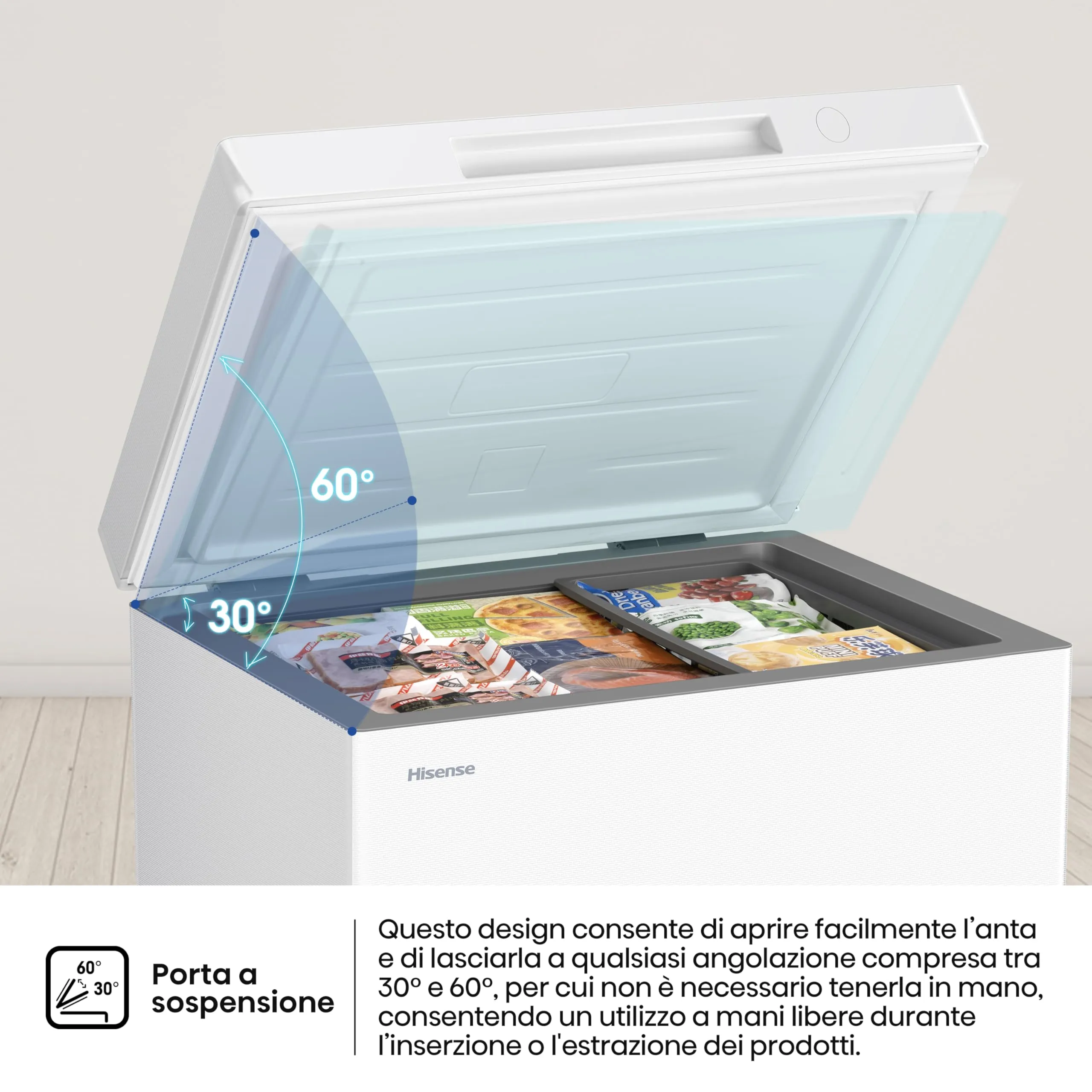 Hisense HCF100E Congelatore a Pozzetto 97 Litri, Bianco - immagine 9