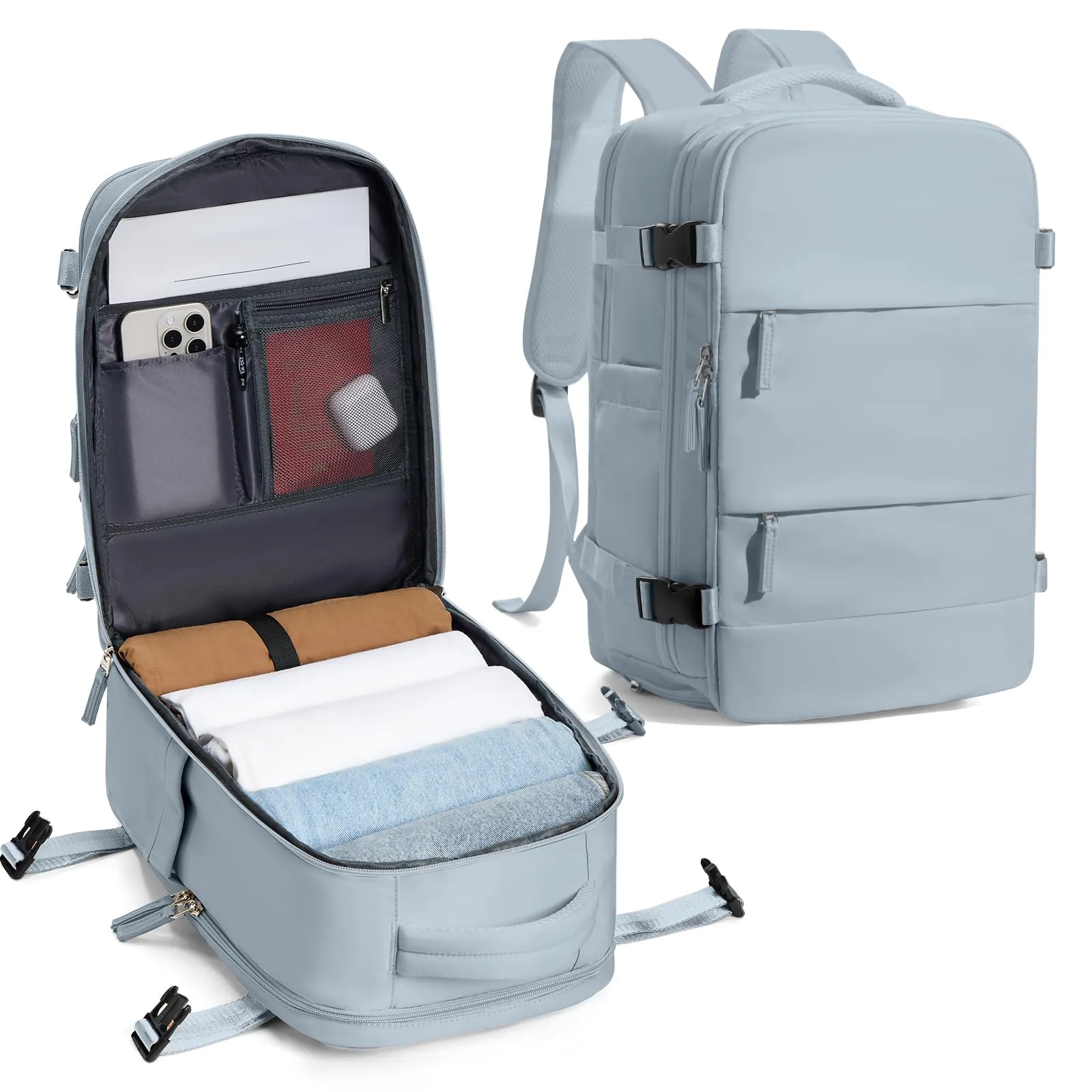 SZLX Zaino da Viaggio 40x30x20 per Ryanair e Wizzair, Impermeabile con Scomparto per Scarpe e Laptop 14 Pollici - immagine 1