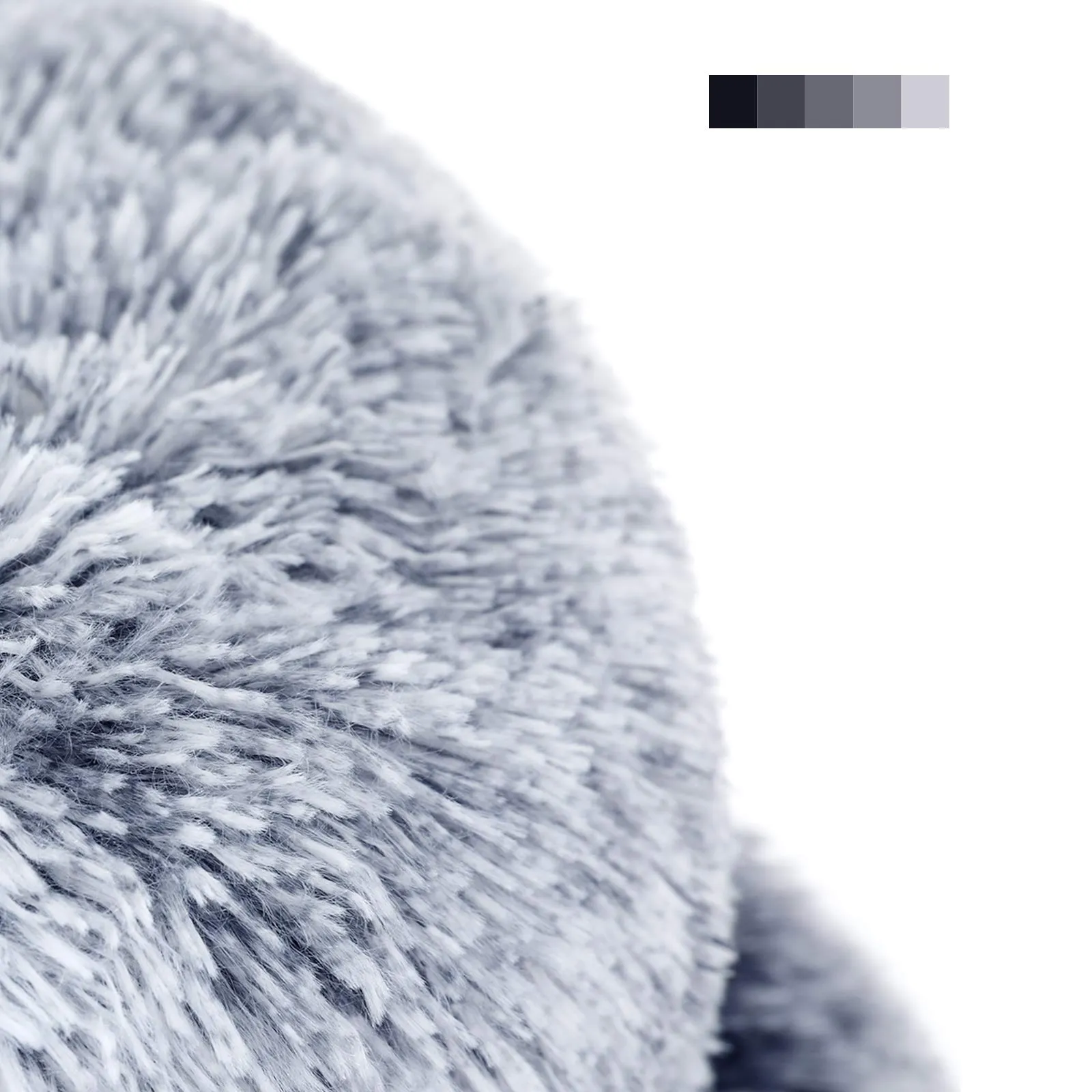 Feandrea Cuccia Cane a Ciambella, Cuscino Sfoderabile e Lavabile in Peluche, Diametro 50 cm, Grigio Ombré PGW037G01 - immagine 7
