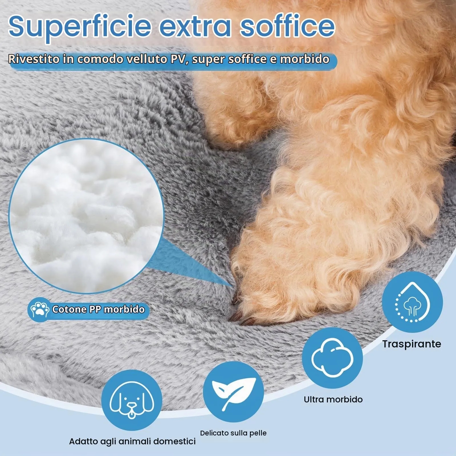 BaoDan Cuccia Cane Interno, Cuscino Lavabile, 75x50 cm - immagine 3