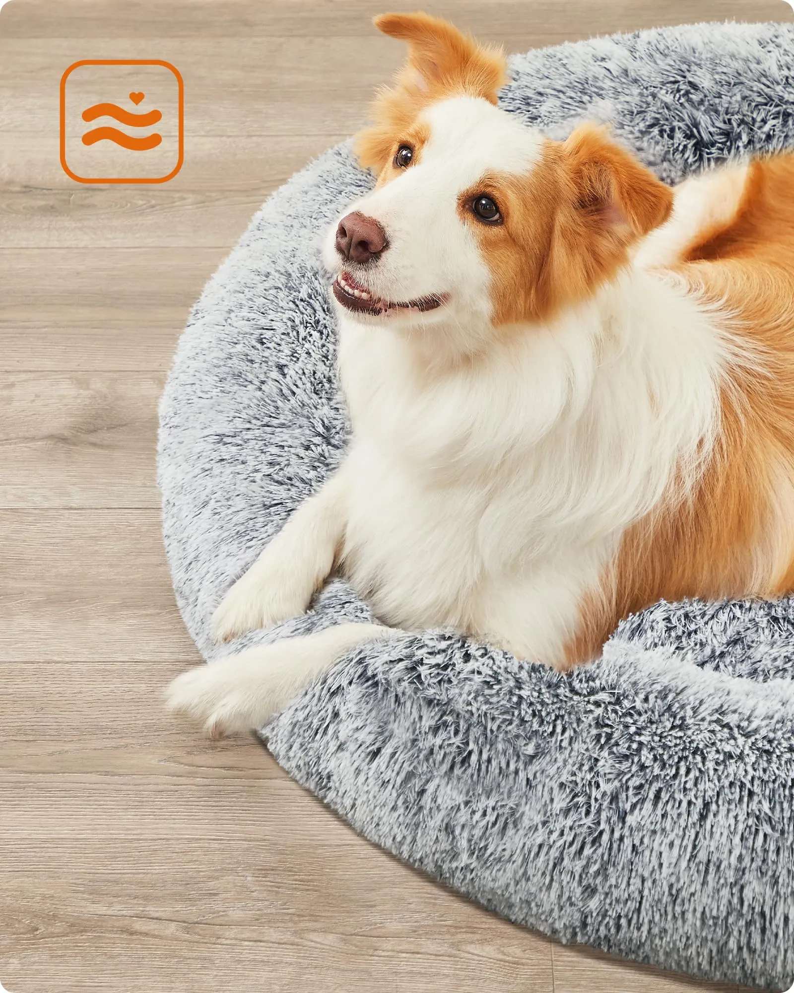 Feandrea Cuccia Cane a Ciambella, Grigio Ombré, Diametro 100 cm - immagine 4