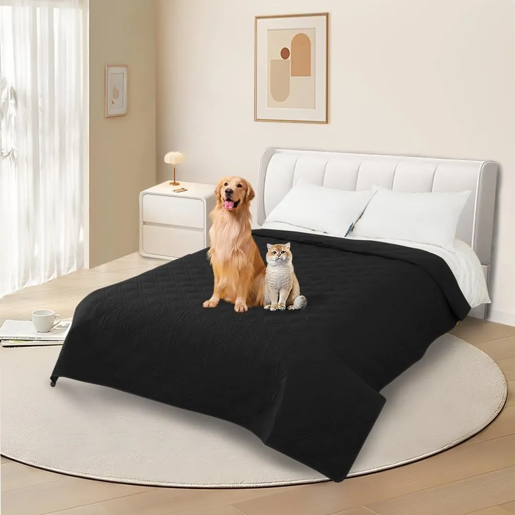 DUJUIKE Copridivano Impermeabile Antiscivolo per Cani e Bambini, Nero, 173 x 208 cm - immagine 2