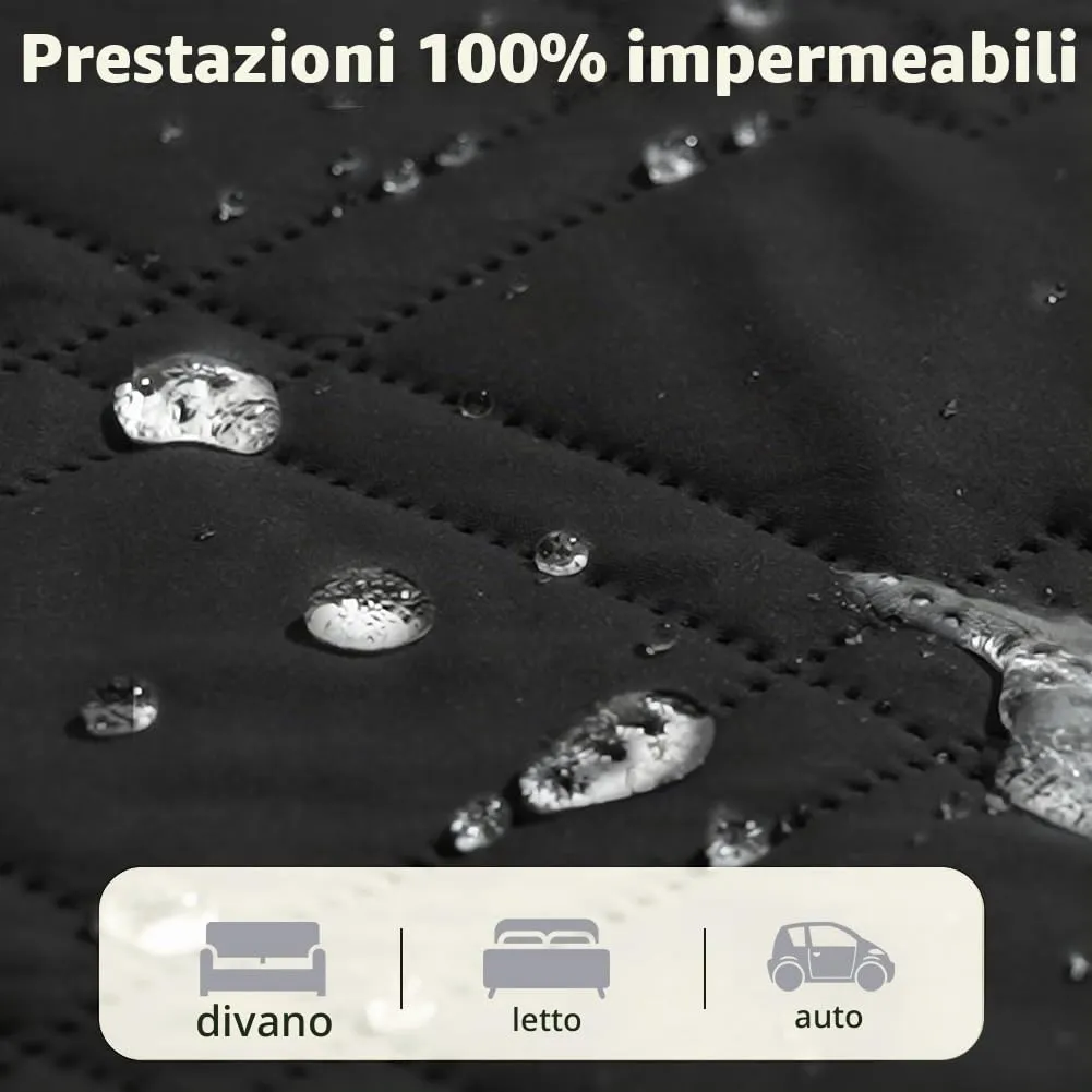 DUJUIKE Copridivano Impermeabile Antiscivolo per Cani e Bambini, Nero, 173 x 208 cm - immagine 3