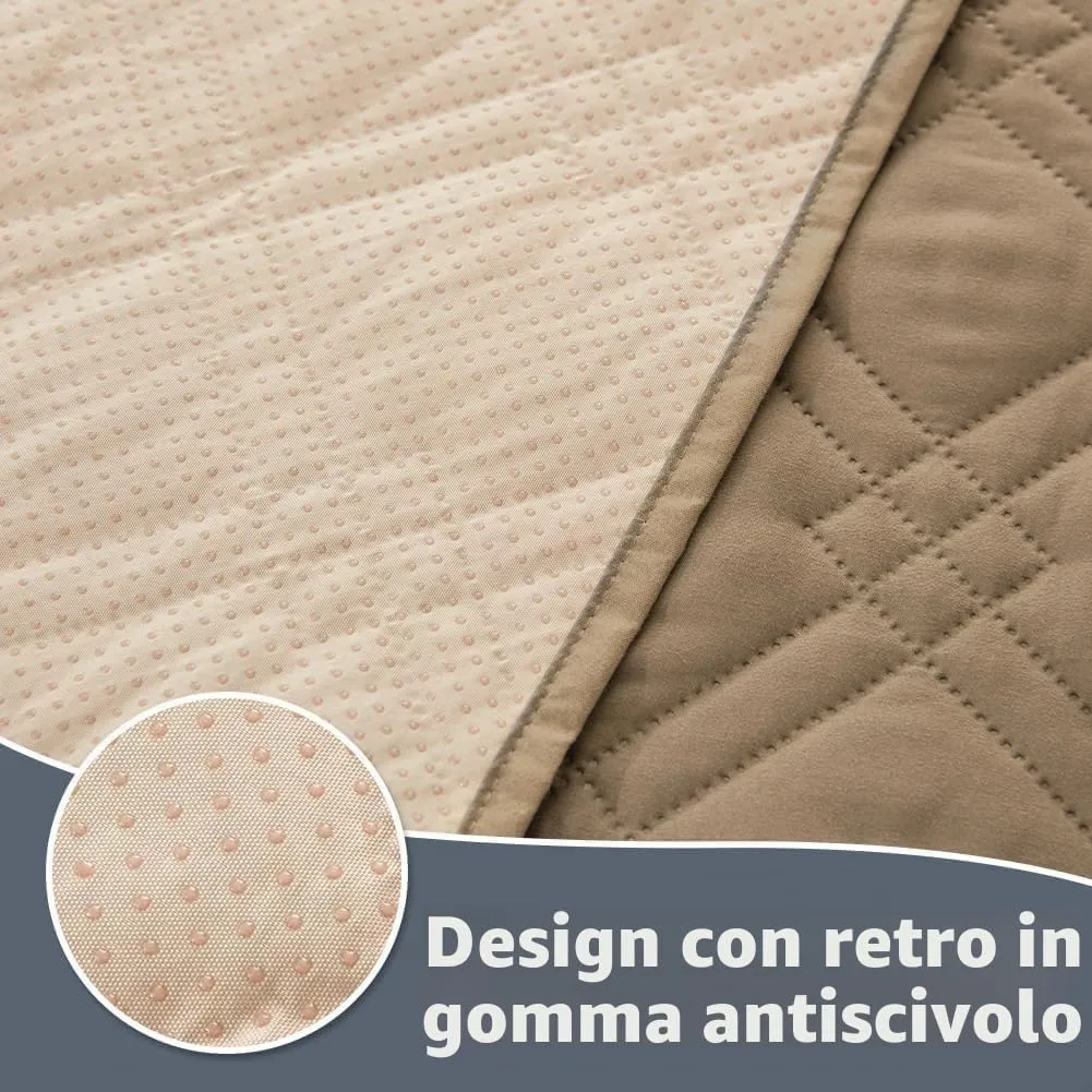 DUJUIKE Copridivano Impermeabile con Fondo Antiscivolo per Cani e Bambini, 3 Posti (Cammello, 76 x 180 cm) - immagine 4