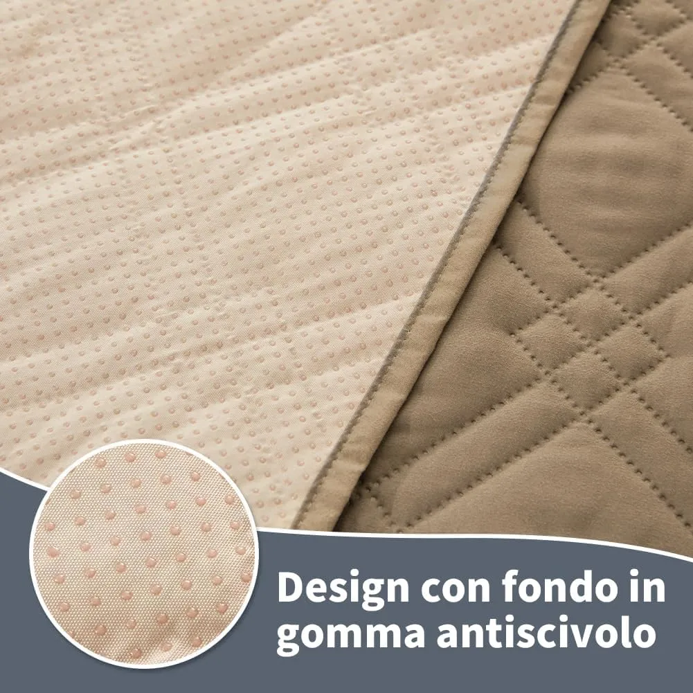 DUJUIKE Copridivano Impermeabile Antiscivolo per Cani e Bambini, 132 x 208 cm, Cammello - immagine 4