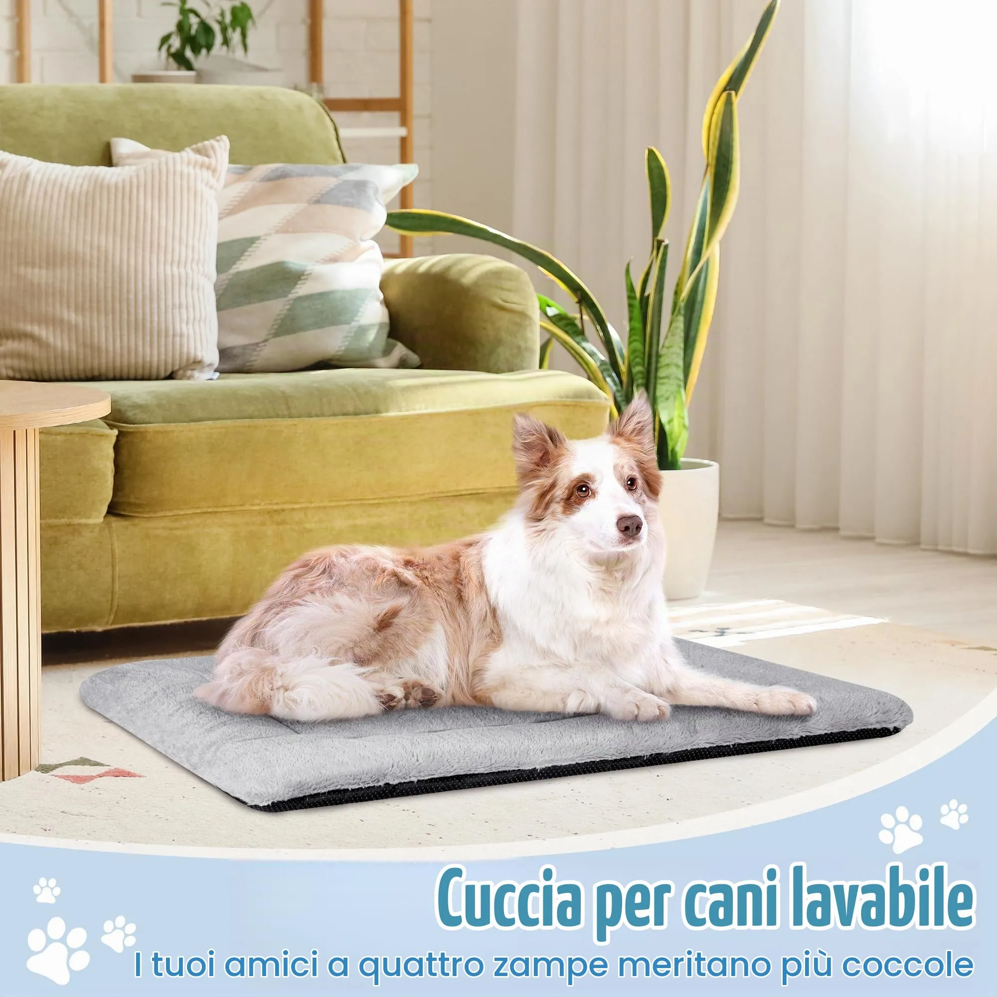 BaoDan Cuccia Cane Interno Taglia Grande, Cuscino Lavabile, 106x71 cm, Grigio - immagine 7