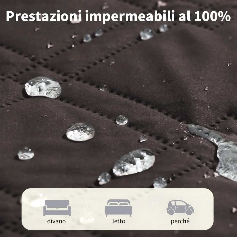 DUJUIKE Copridivano Impermeabile Antiscivolo per Animali Domestici e Bambini, 3 Posti (Caffè, 132 x 208 cm) - immagine 3