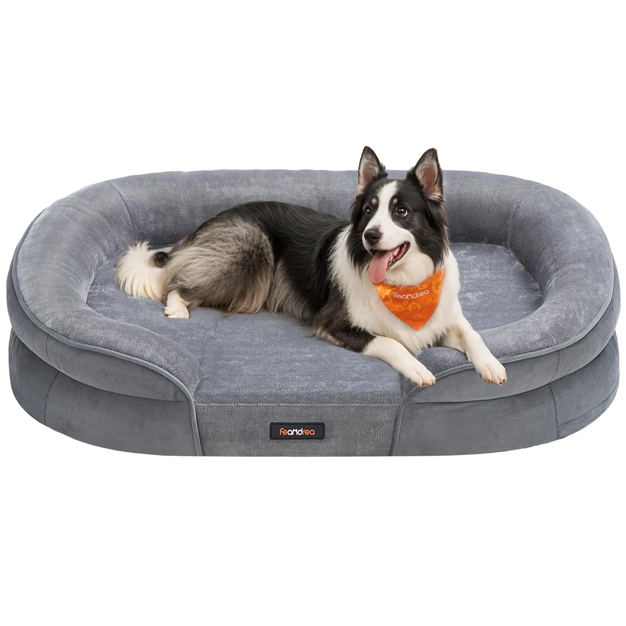 Feandrea Cuccia Ortopedica per Cani di Taglia Grande, 91 x 68 x 18 cm, Rivestimento Impermeabile, Grigio Chiaro PGW282G01 - immagine 1