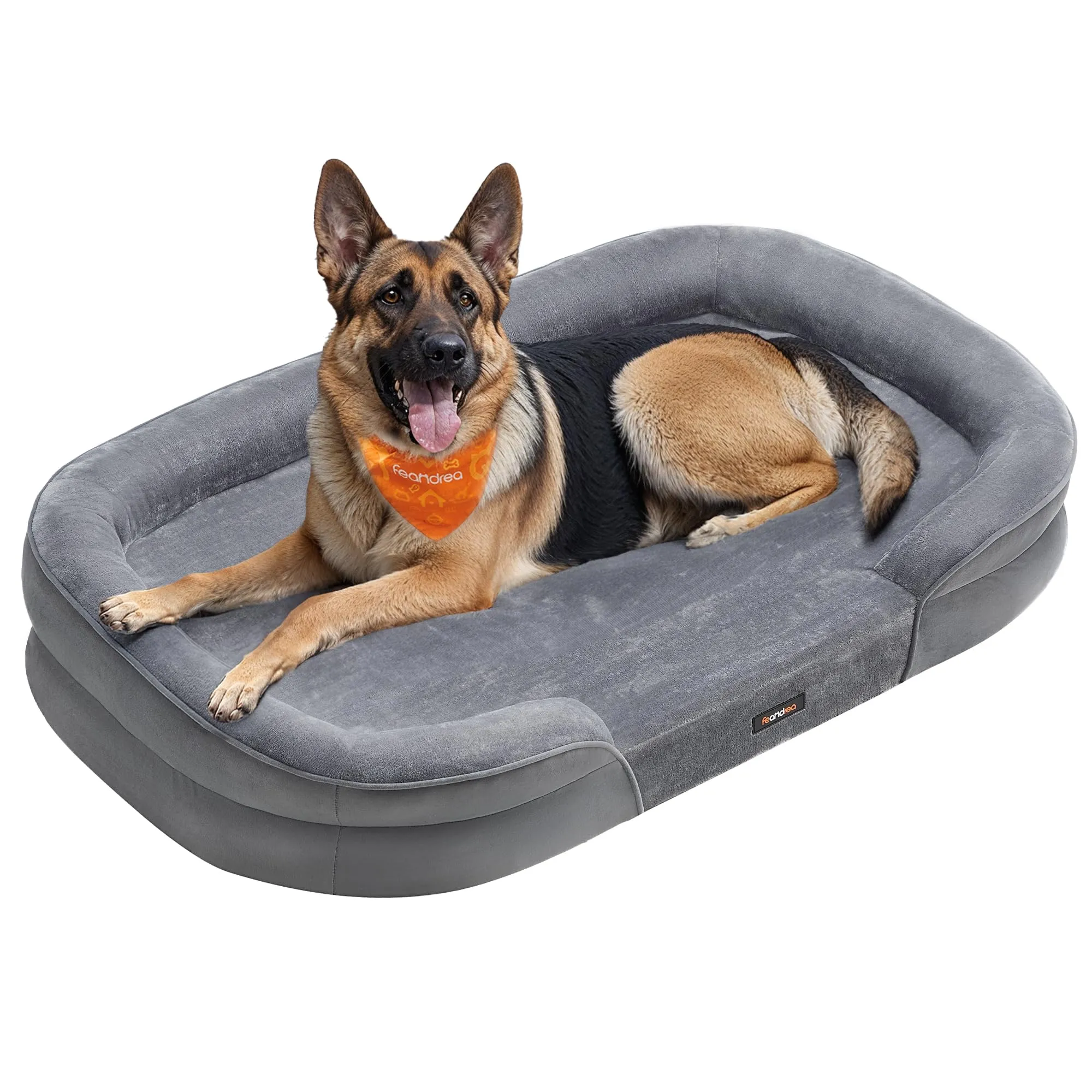 Feandrea Cuccia Ortopedica per Cani Taglia Extra Grande, 122 x 85 x 18 cm, Rivestimento Impermeabile, Grigio Chiaro PGW284G01 - immagine 1