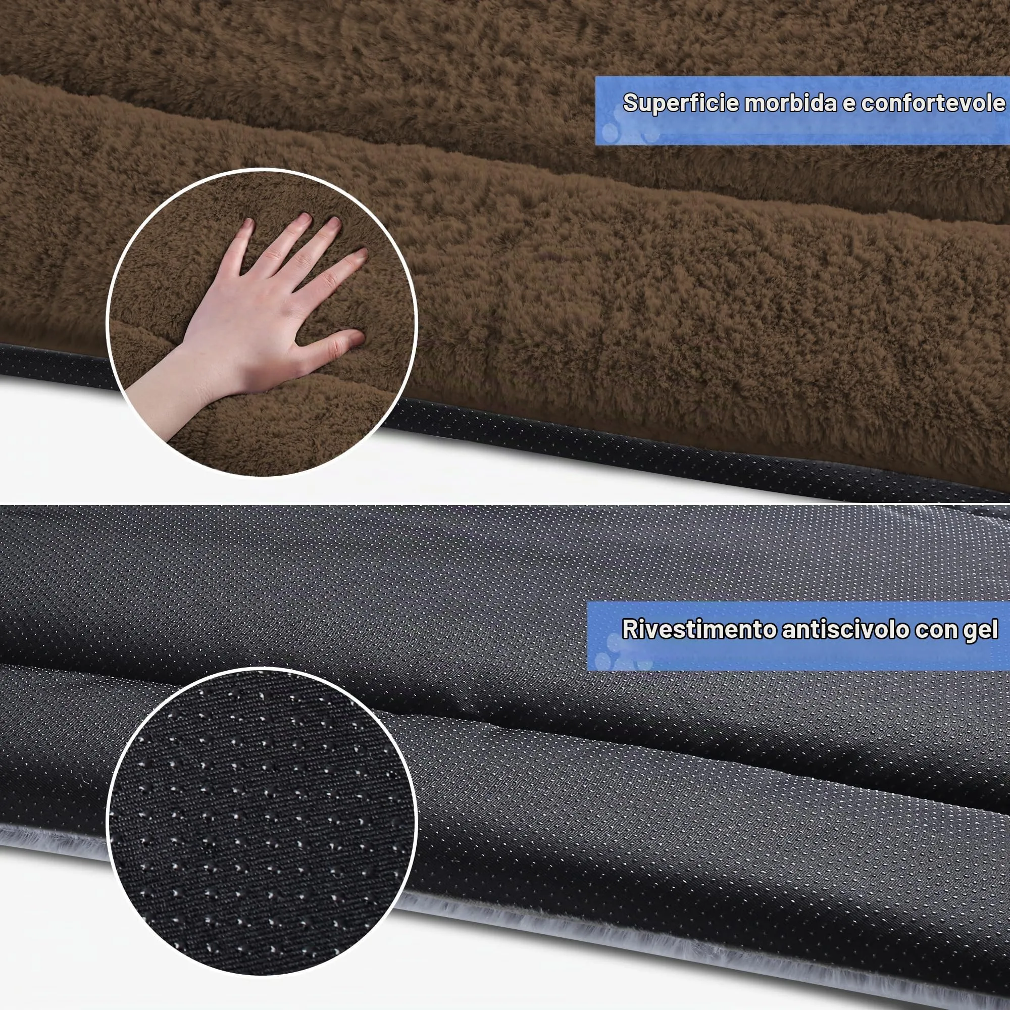 BaoDan Cuccia Cane Interno, 75x50 cm, Lavabile, Marrone - immagine 3