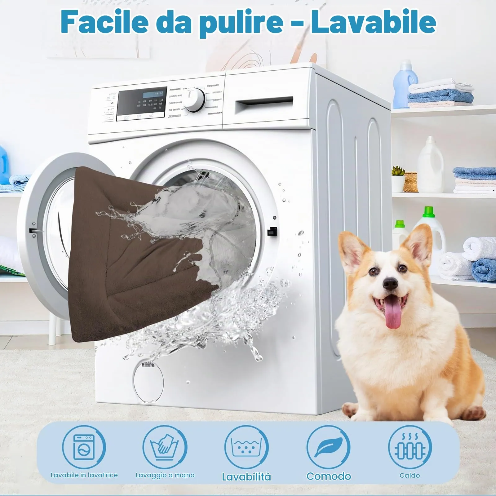 BaoDan Cuccia Cane Interno, 75x50 cm, Lavabile, Marrone - immagine 5