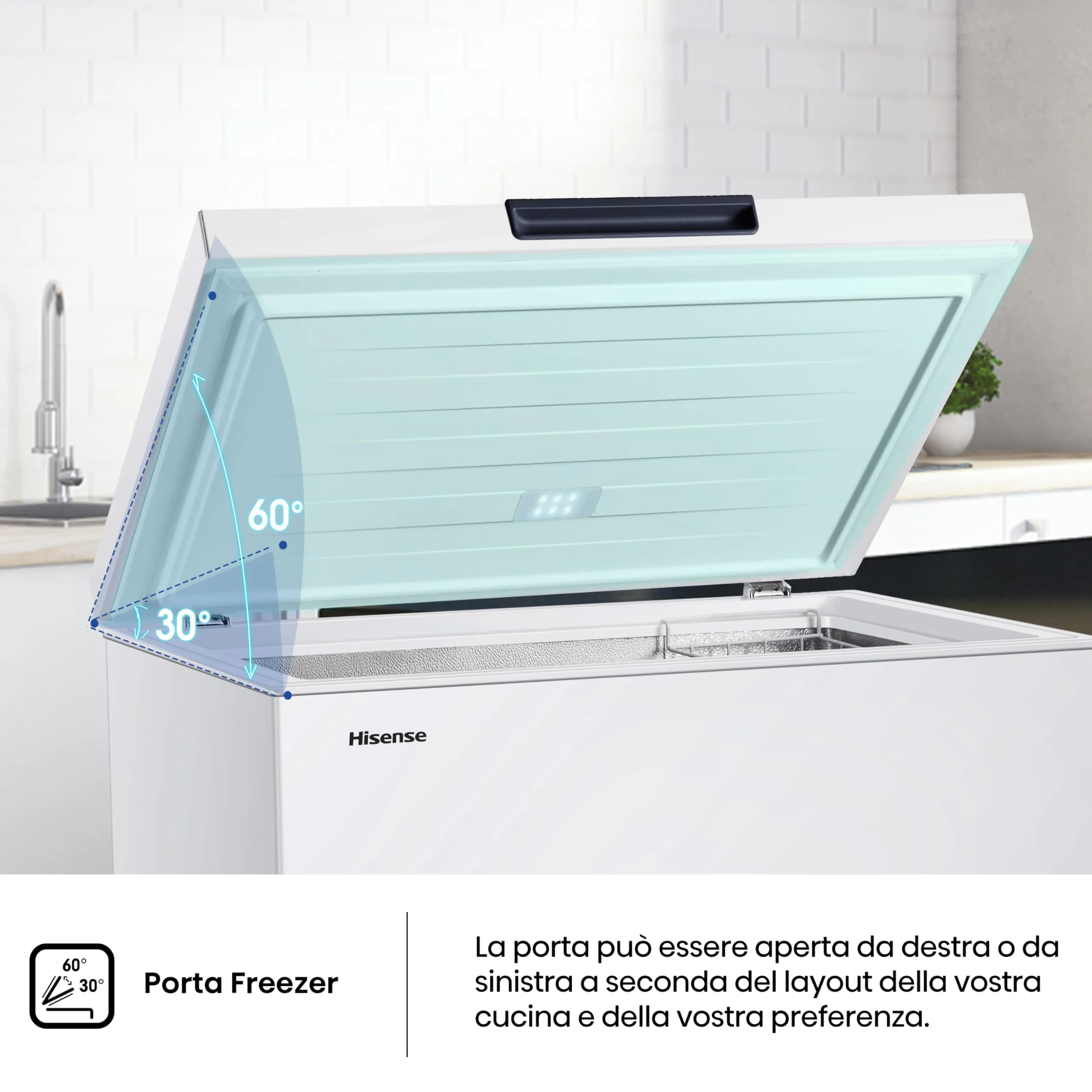 Hisense FT184D4AWYE Congelatore a Pozzo 142 Litri, Display LED, Classe E - immagine 8