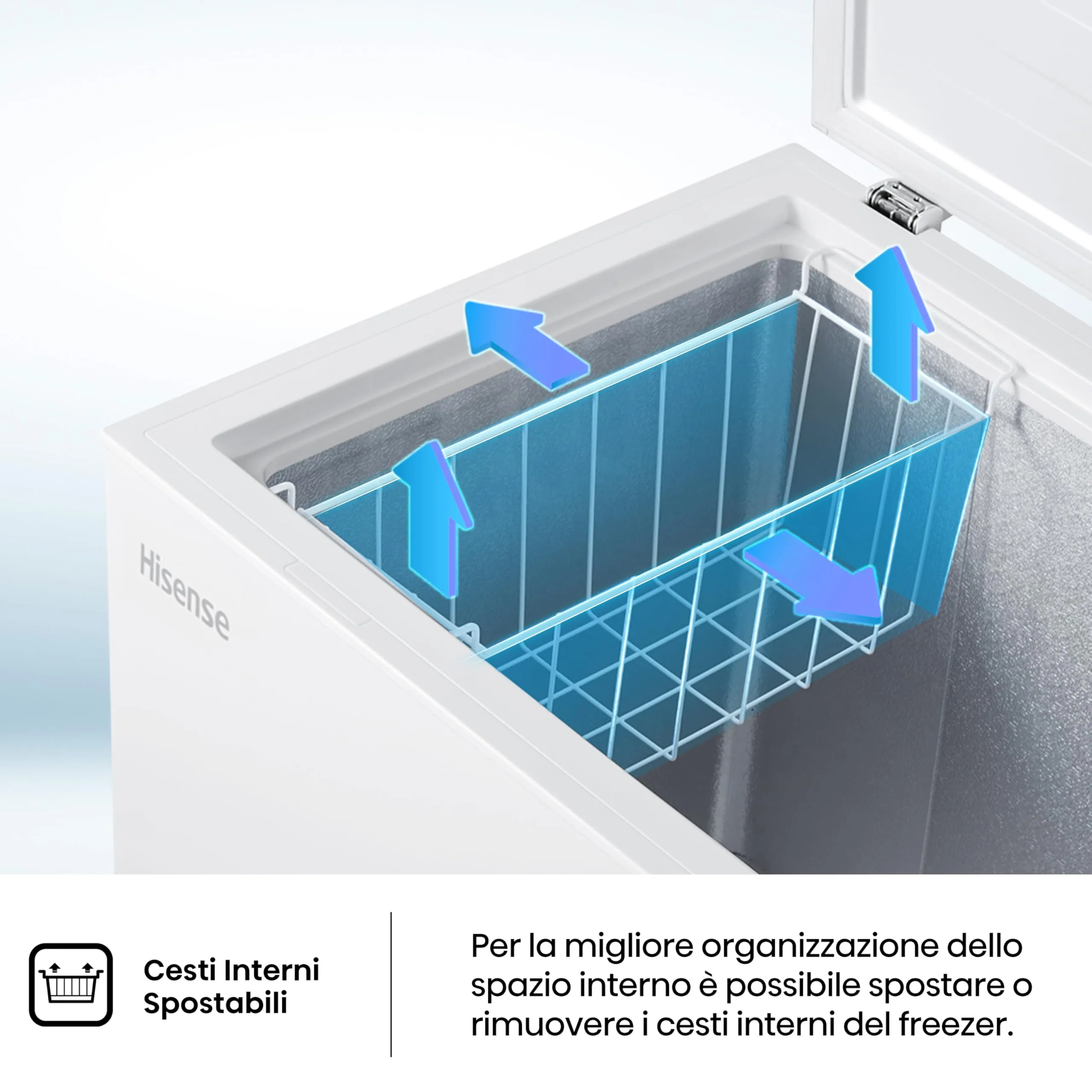Hisense FT184D4AWYE Congelatore a Pozzo 142 Litri, Display LED, Classe E - immagine 11