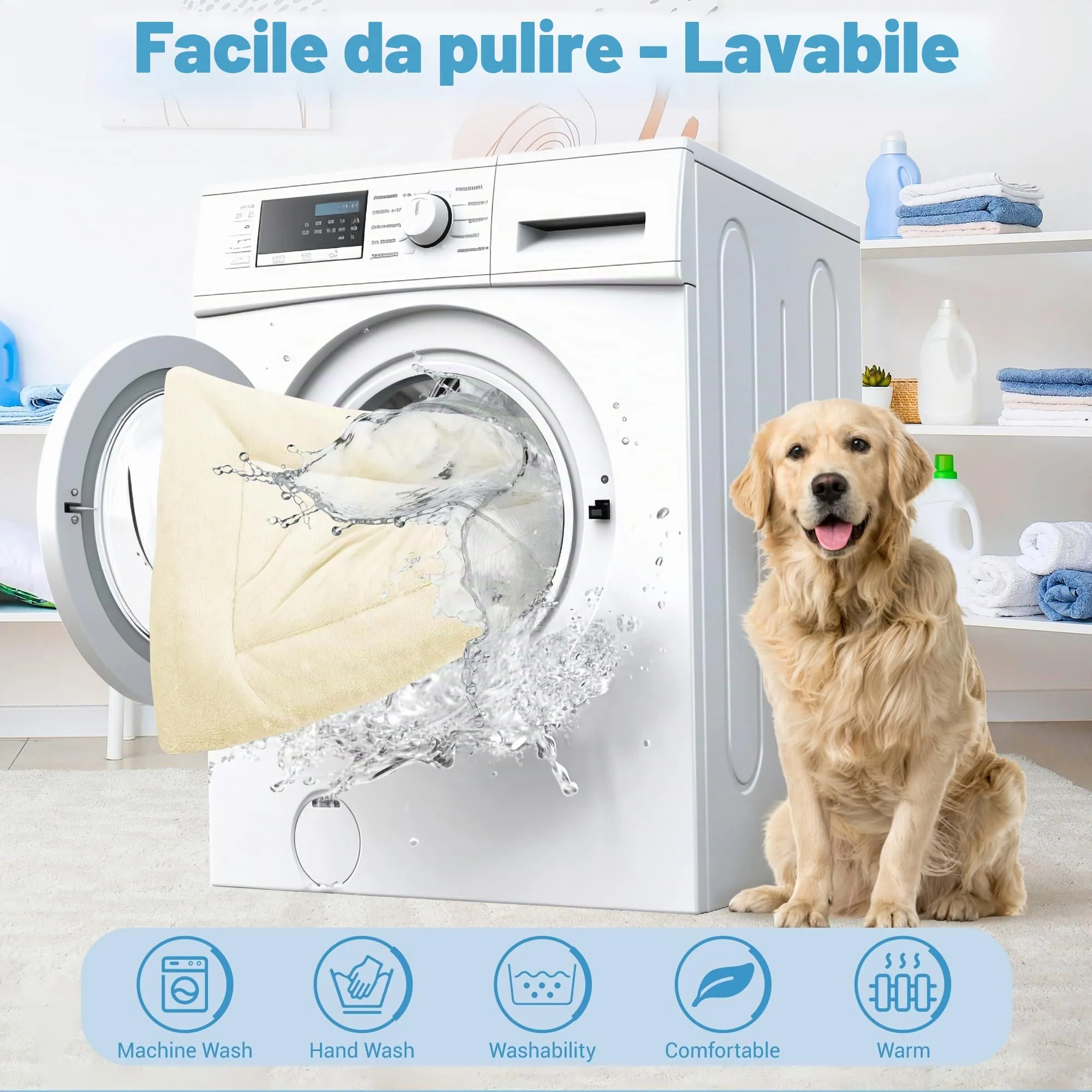 BaoDan Cuccia Cane Interno Taglia Grande, Cuscino Lavabile, 106x71 cm - immagine 4