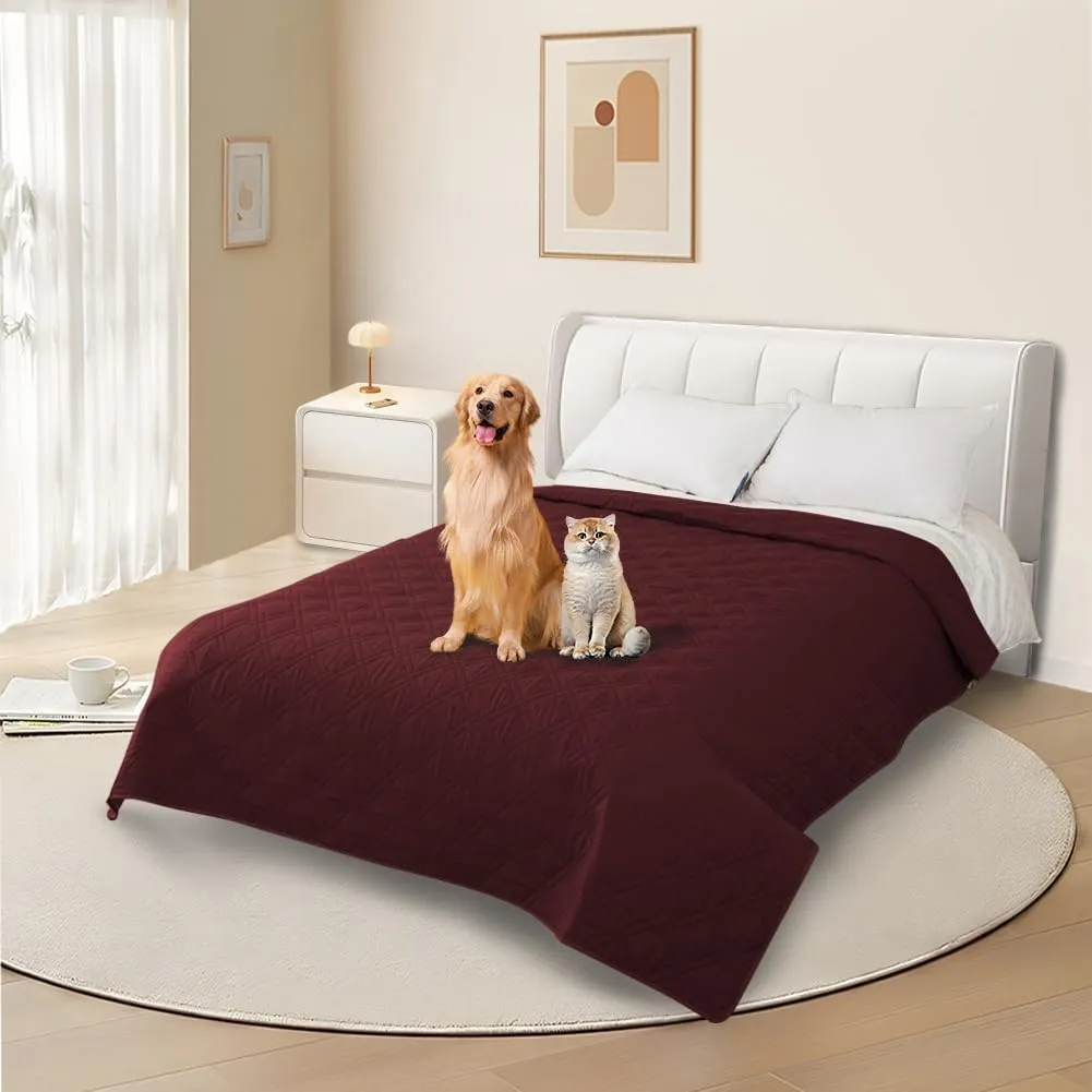DUJUIKE Copridivano Impermeabile Antiscivolo per Animali Domestici e Bambini, 3 Posti (Rosso, 208 x 260 cm) - immagine 2