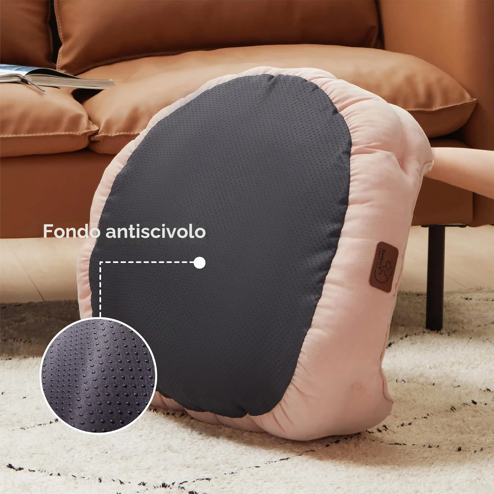 Bedsure Cuccia per Cani e Gatti, Lavabile, Fondo Antiscivolo, Rosa, 63 x 53 x 20 cm - immagine 4