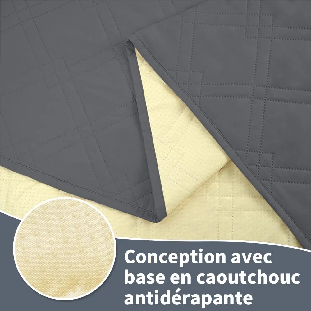 DUJUIKE Copridivano Impermeabile Antiscivolo per Cani e Bambini, 3 Posti (Grigio, 132 x 208 cm) - immagine 4