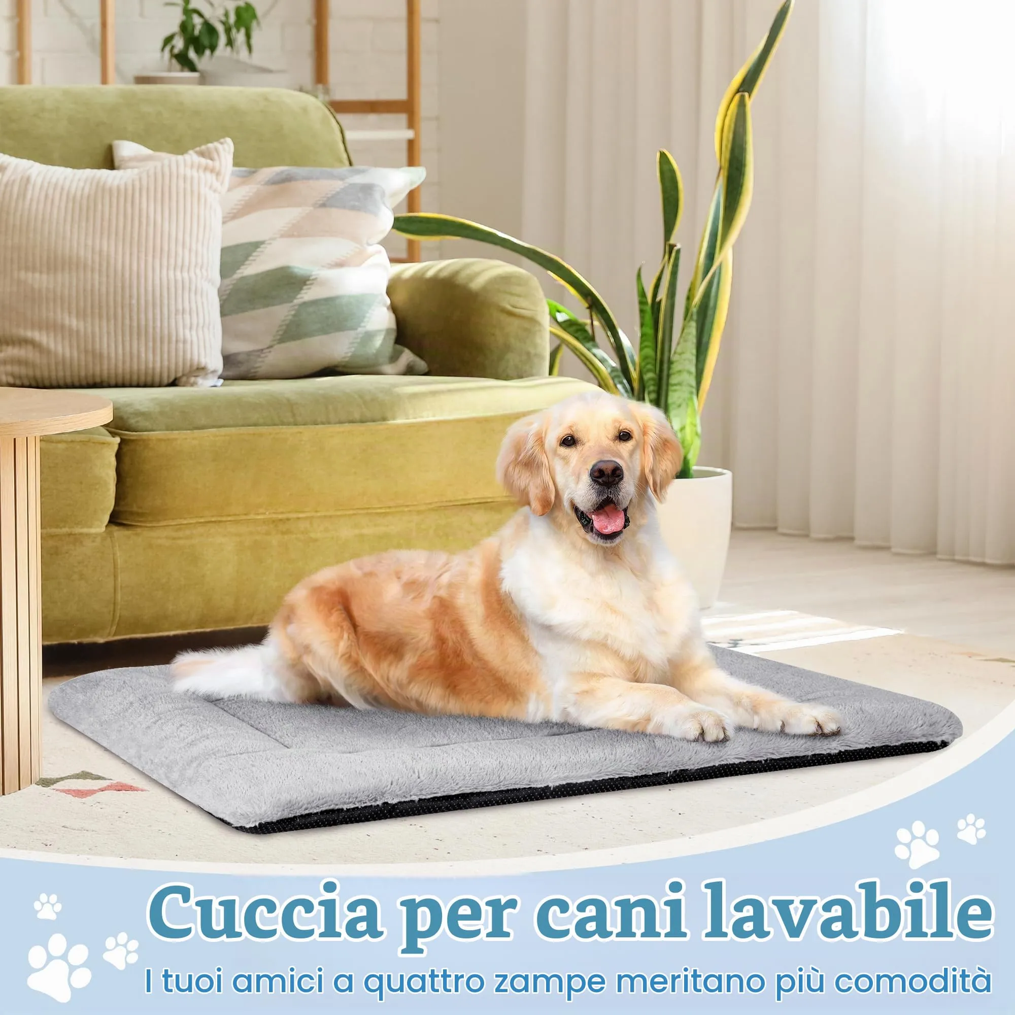 BaoDan Cuccia Cane Interno Taglia Grande, Cuscino Lavabile, 122x75 cm - immagine 7