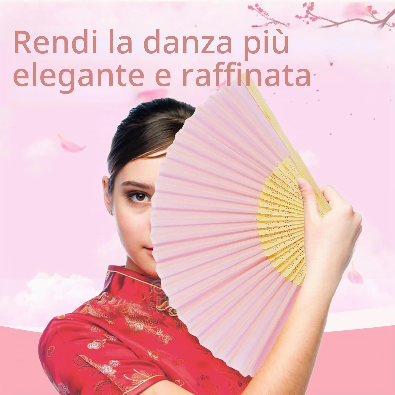 Ourdort Ventagli Arcobaleno Pieghevoli, 4 Pezzi (Rosa) - immagine 4