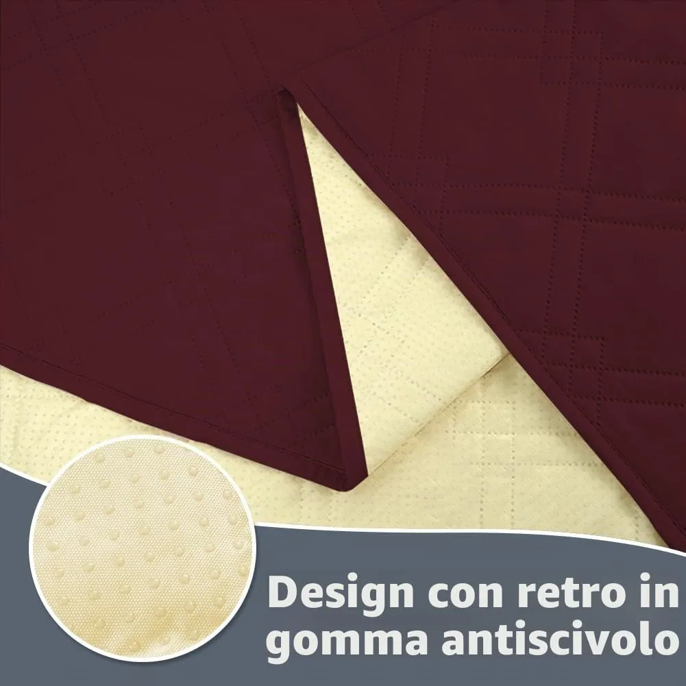 DUJUIKE Copridivano Impermeabile Antiscivolo per Animali Domestici e Bambini, 3 Posti (Rosso, 208 x 208 cm) - immagine 4