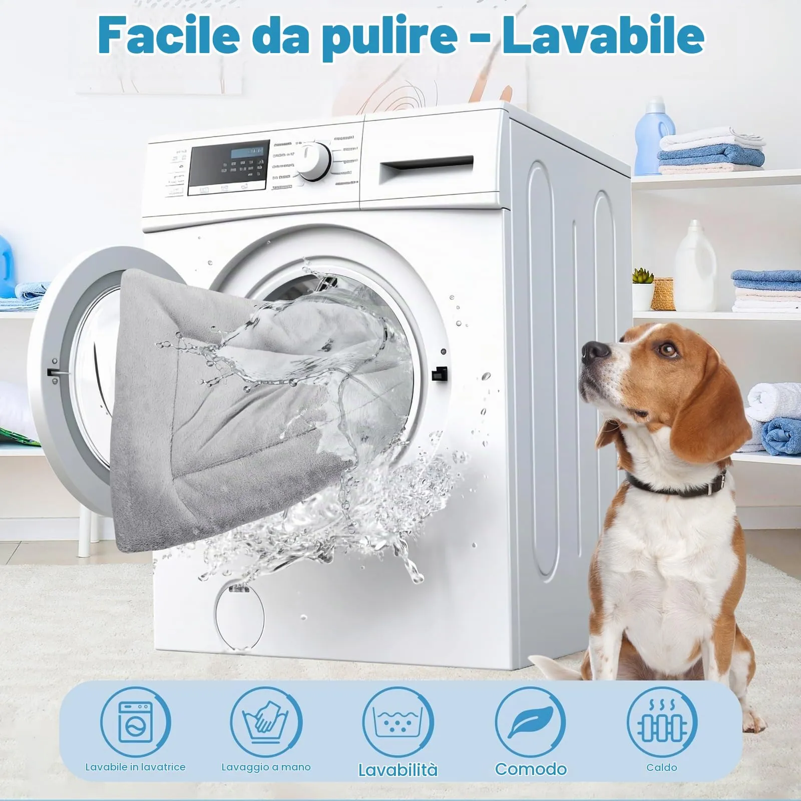 BaoDan Cuccia Cane Interno Taglia Grande, Cuscino Lavabile, 90x60 cm - immagine 5