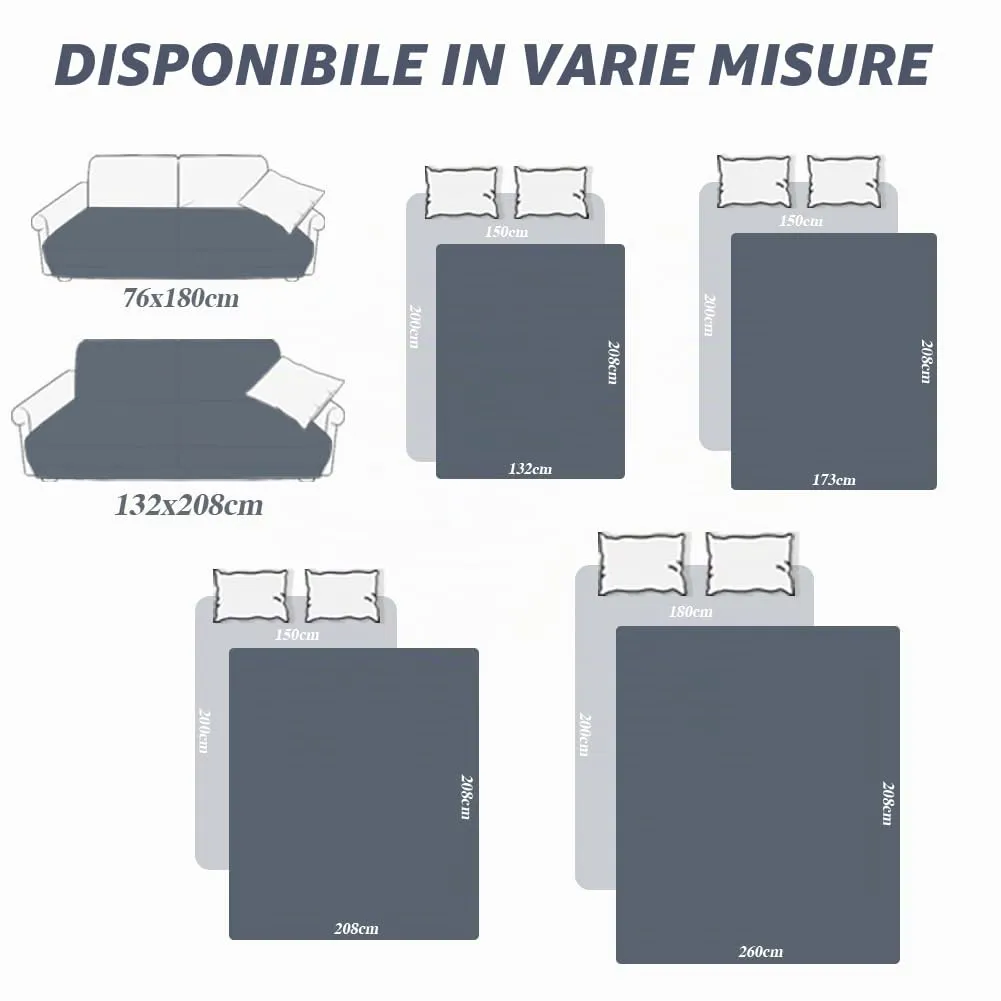 DUJUIKE Copridivano Impermeabile Antiscivolo per Cani e Bambini, 3 Posti (Grigio, 208 x 260 cm) - immagine 6
