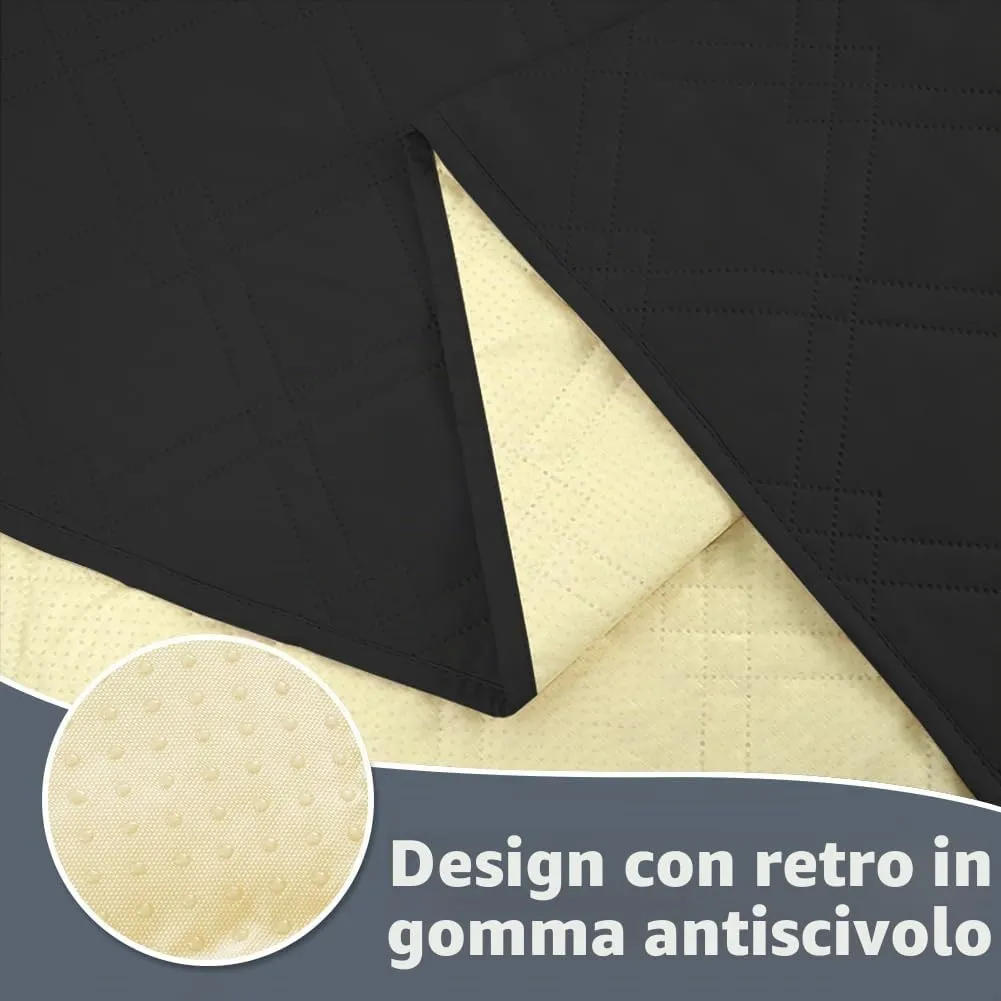 DUJUIKE Copridivano Impermeabile Antiscivolo per Animali Domestici e Bambini, 3 Posti (Nero, 208 x 260 cm) - immagine 4