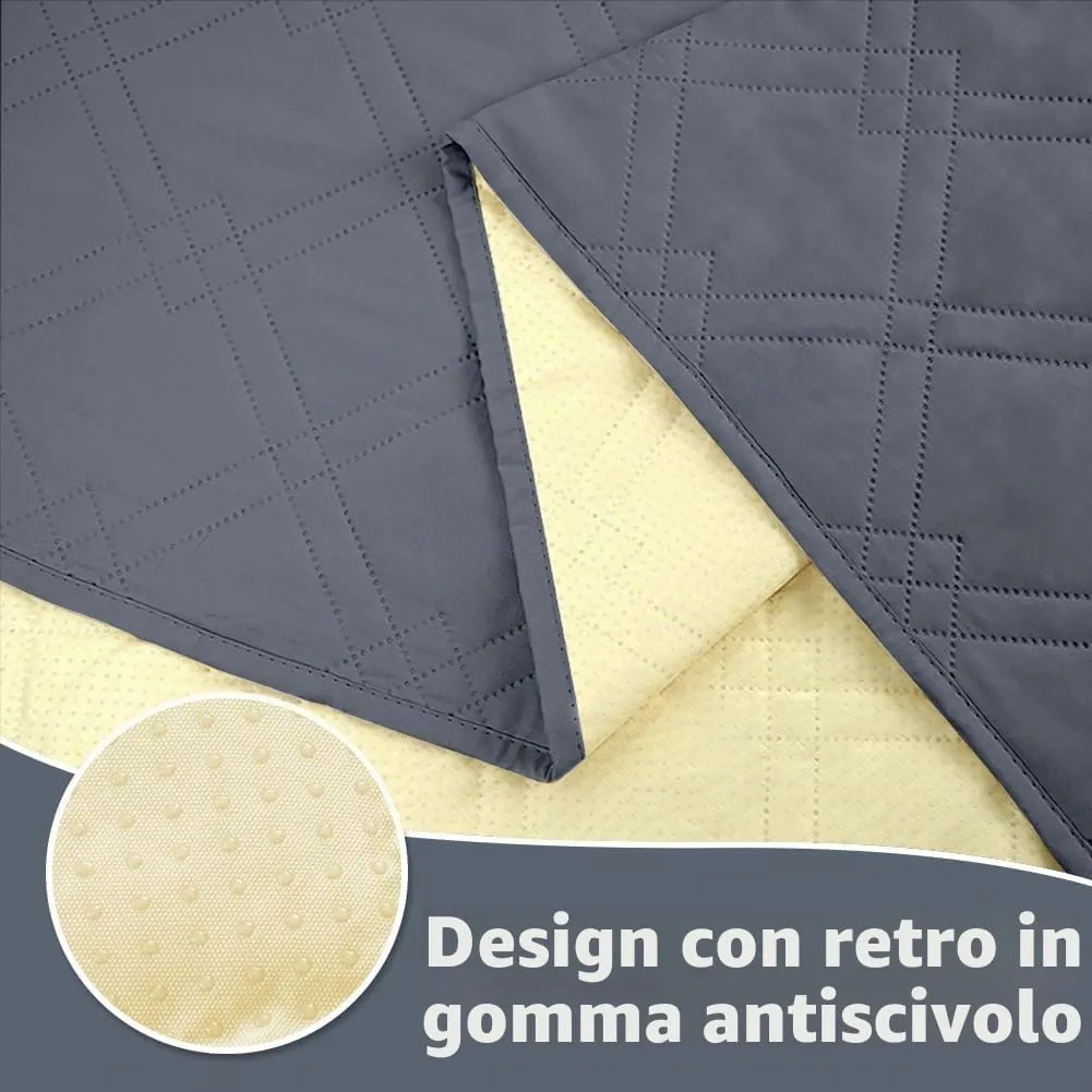 DUJUIKE Copridivano Impermeabile Antiscivolo per Cani e Bambini, 3 Posti (Grigio-blu, 208 x 260 cm) - immagine 4