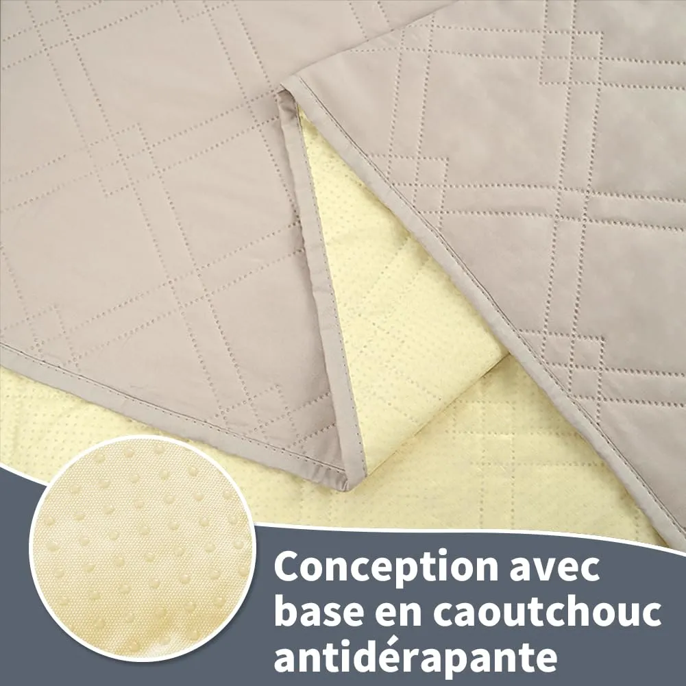 DUJUIKE Copridivano Impermeabile Antiscivolo per Cani e Bambini, 208 x 208 cm, Crema - immagine 4