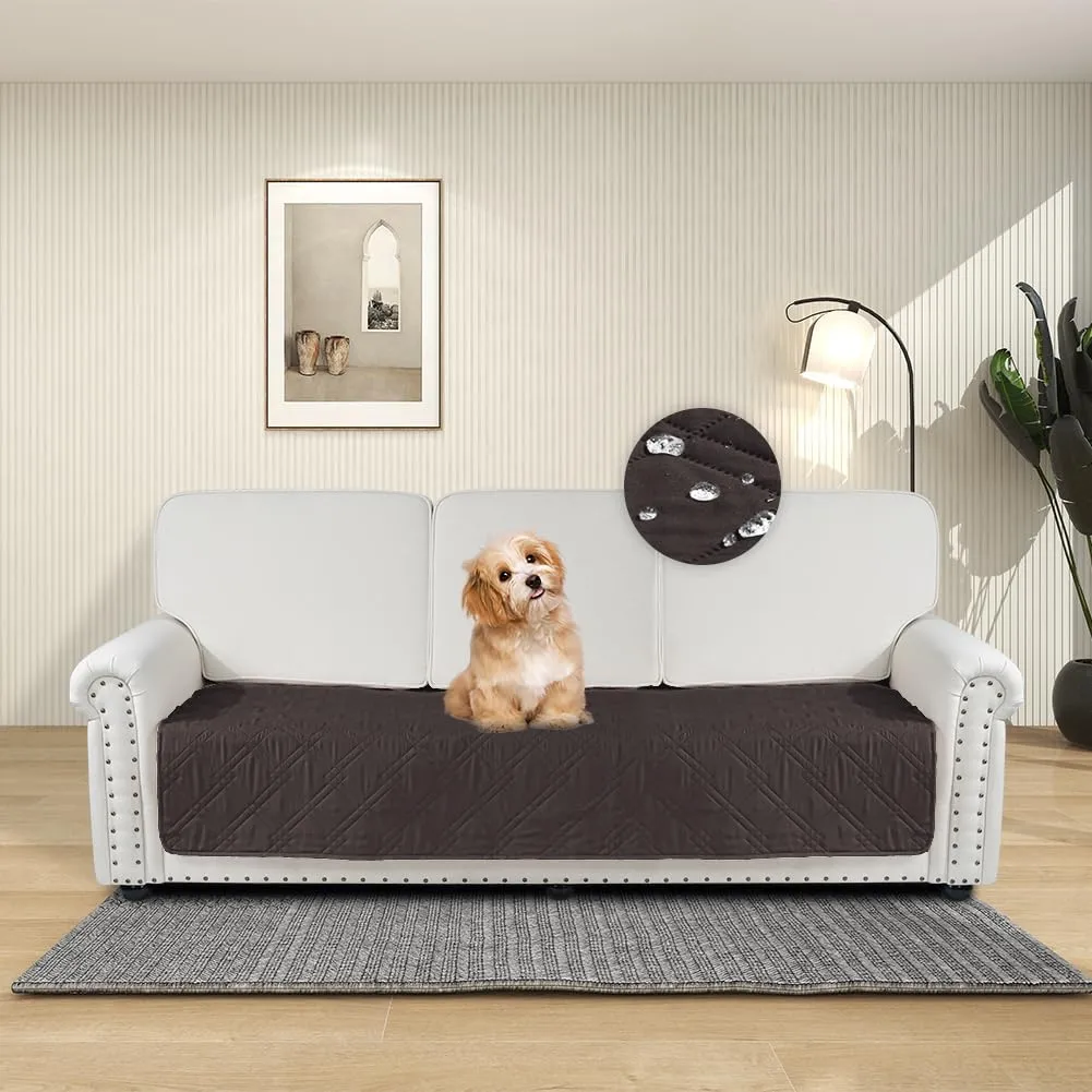 DUJUIKE Copridivano Impermeabile Antiscivolo per Animali Domestici e Bambini, 3 Posti (Caffè, 76 x 180 cm) - immagine 1