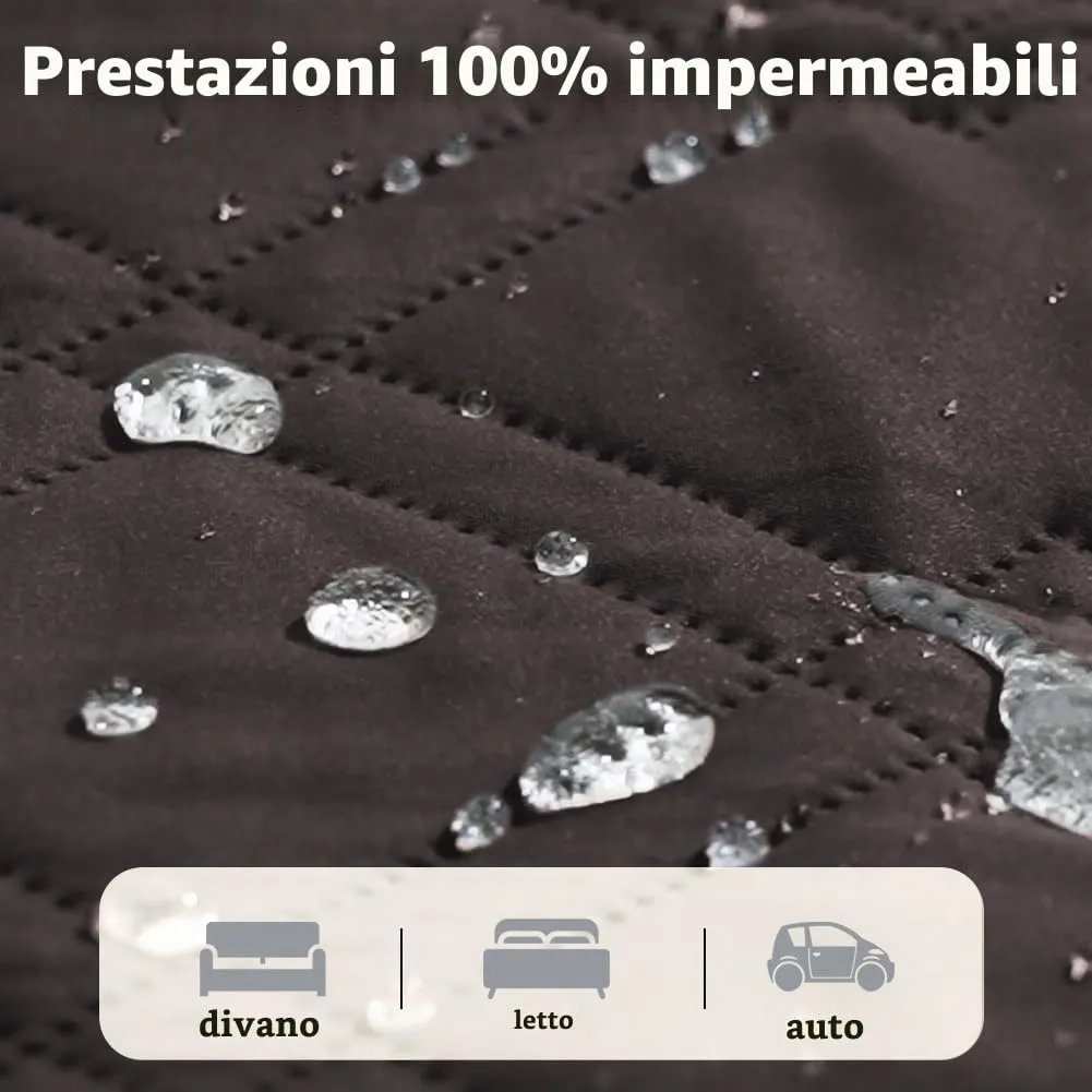 DUJUIKE Copridivano Impermeabile Antiscivolo per Animali Domestici e Bambini, 3 Posti (Caffè, 76 x 180 cm) - immagine 3