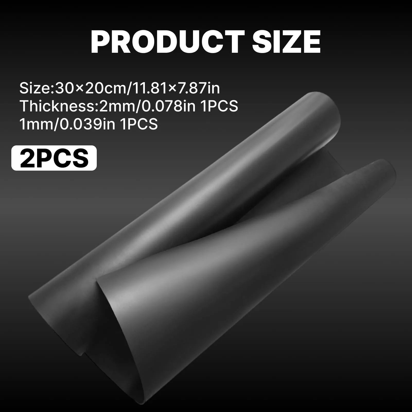 RowGlow Foglio Di Gomma Nitrilica NBR 300x200mm 1+2mm, 2 pezzi - immagine 2