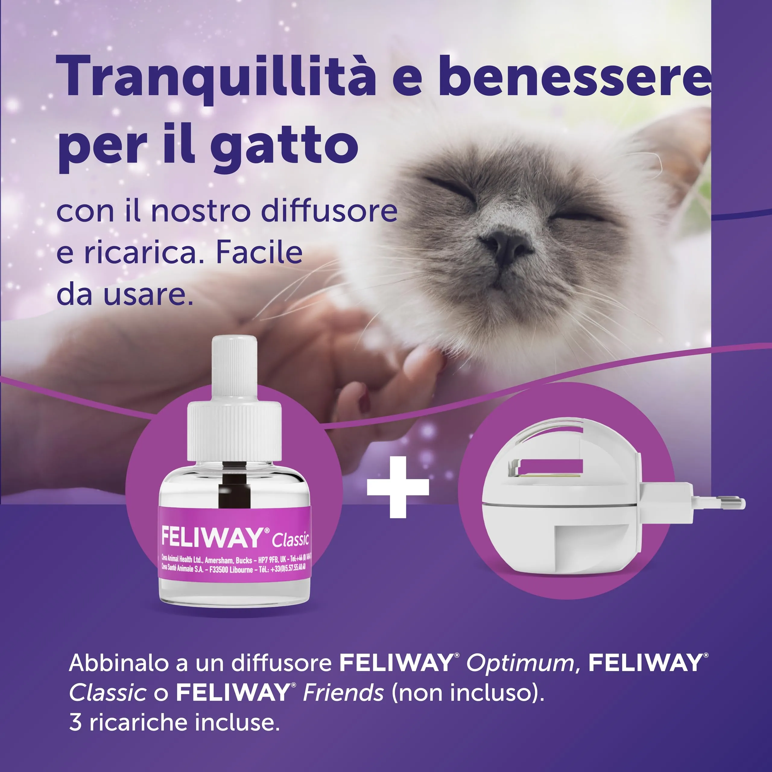 FELIWAY Classic Ricarica di Feromoni Calmanti per Gatti, 3 x 48ml - immagine 3