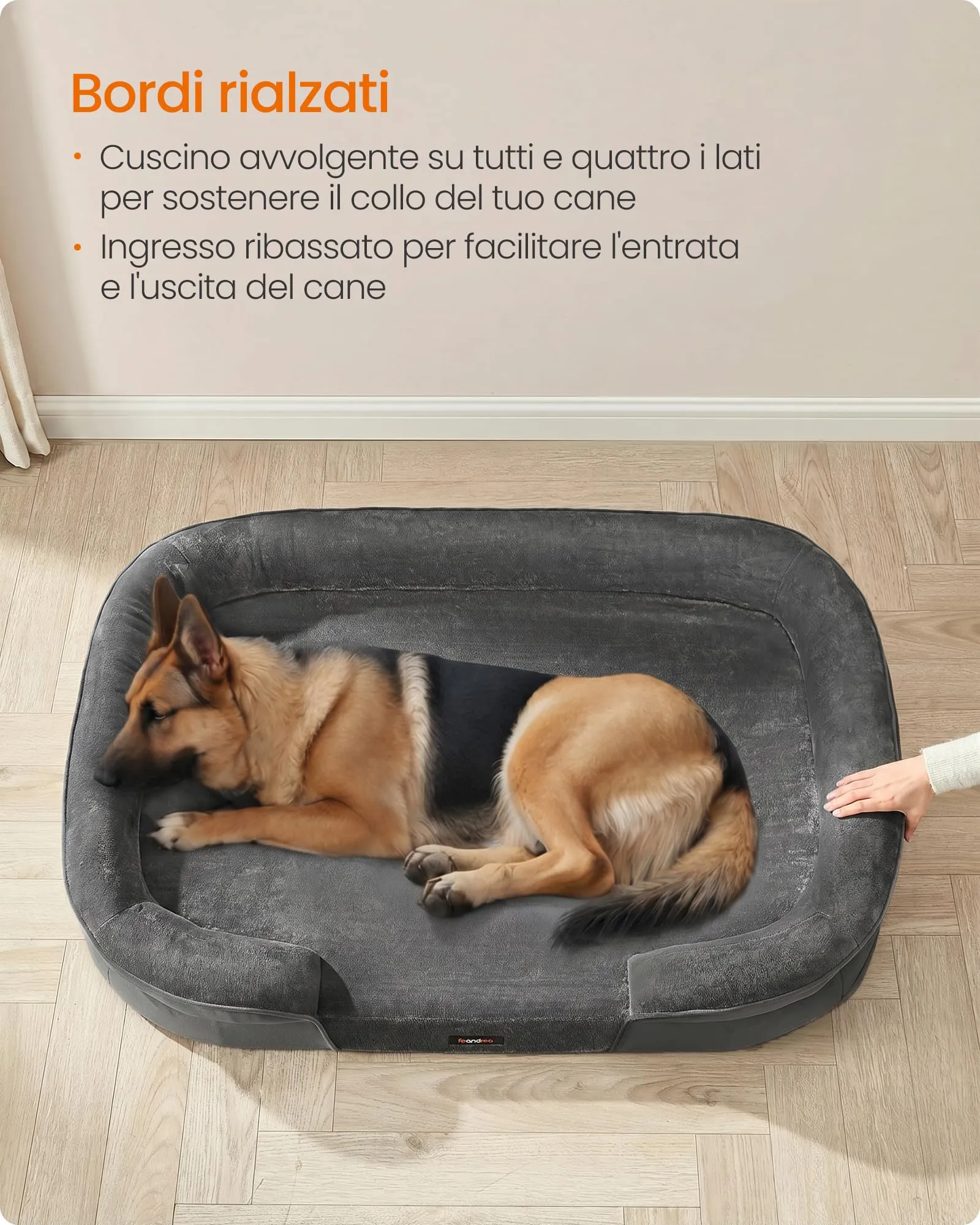 Feandrea Cuccia Ortopedica per Cani di Taglia Grande, 122 x 85 x 18 cm - immagine 4