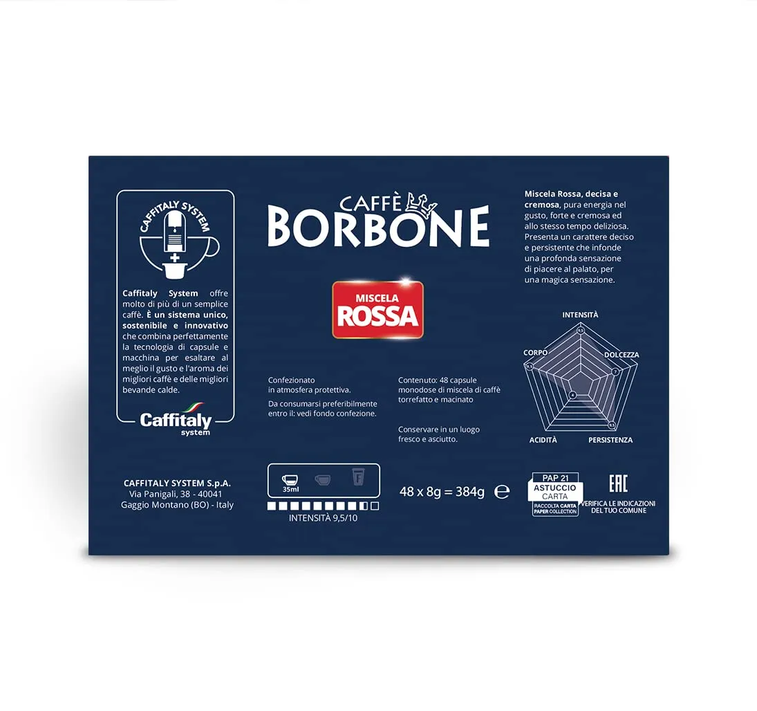 Caffè Borbone Miscela Rossa, 48 Capsule per Macchine Caffitaly - immagine 6