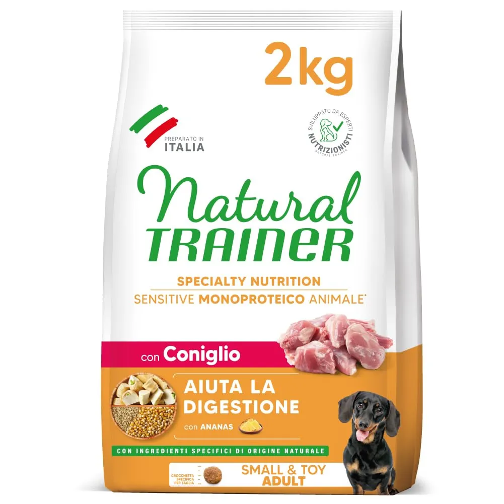 Trainer Natural Sensitive No Gluten Cibo per Cani Adulti Small & Toy con Coniglio e Cereali Integrali - 2kg - immagine 1